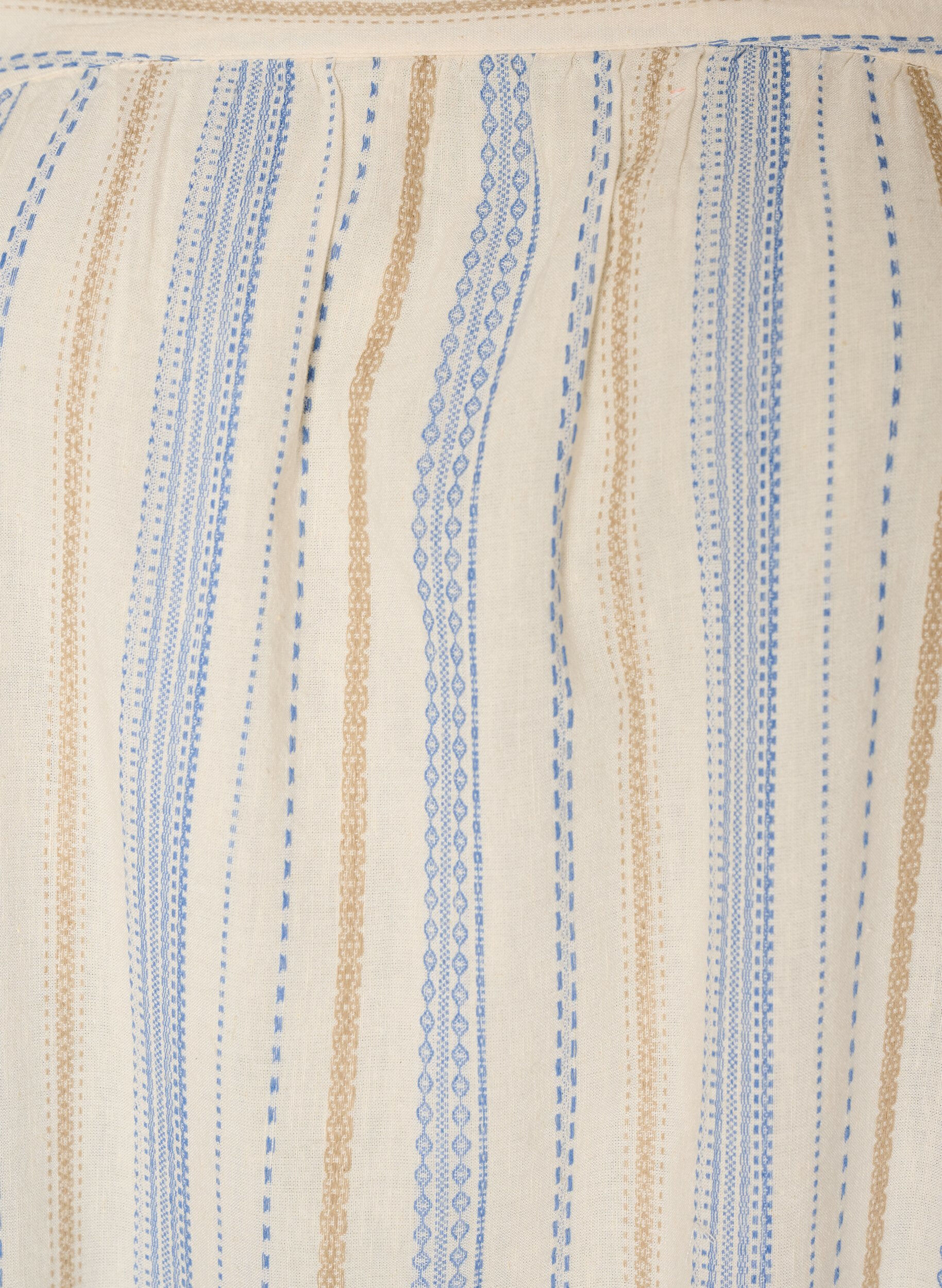 Zizzi&Auml;rmelloses Sommerkleid mit Webmuster, Vanille, Packshot image number 2