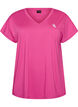 Lockeres Trainings-T-Shirt mit V-Ausschnitt, Pink, Packshot image number 0
