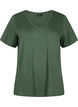 T-shirt basique &agrave; manches courtes et col en V, Vert, Packshot image number 0