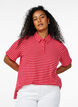 Kurzärmeliges Poloshirt mit Streifen, Pink, Model image number 0