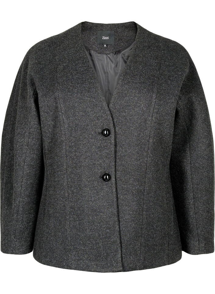 Taillierter Blazer, Dark Grey Melange, Packshot image number 0