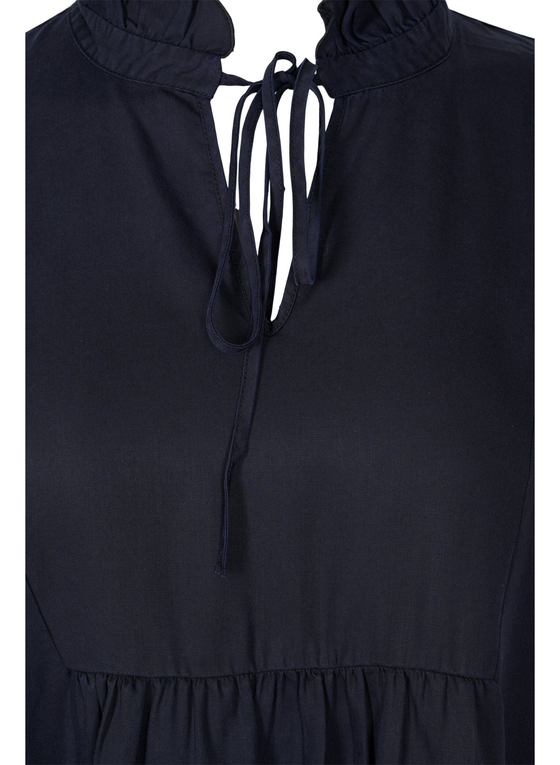 Zizzi Kleid mit 3/4-&Auml;rmeln aus Lyocell (TENCEL&trade;), Black, Packshot image number 2