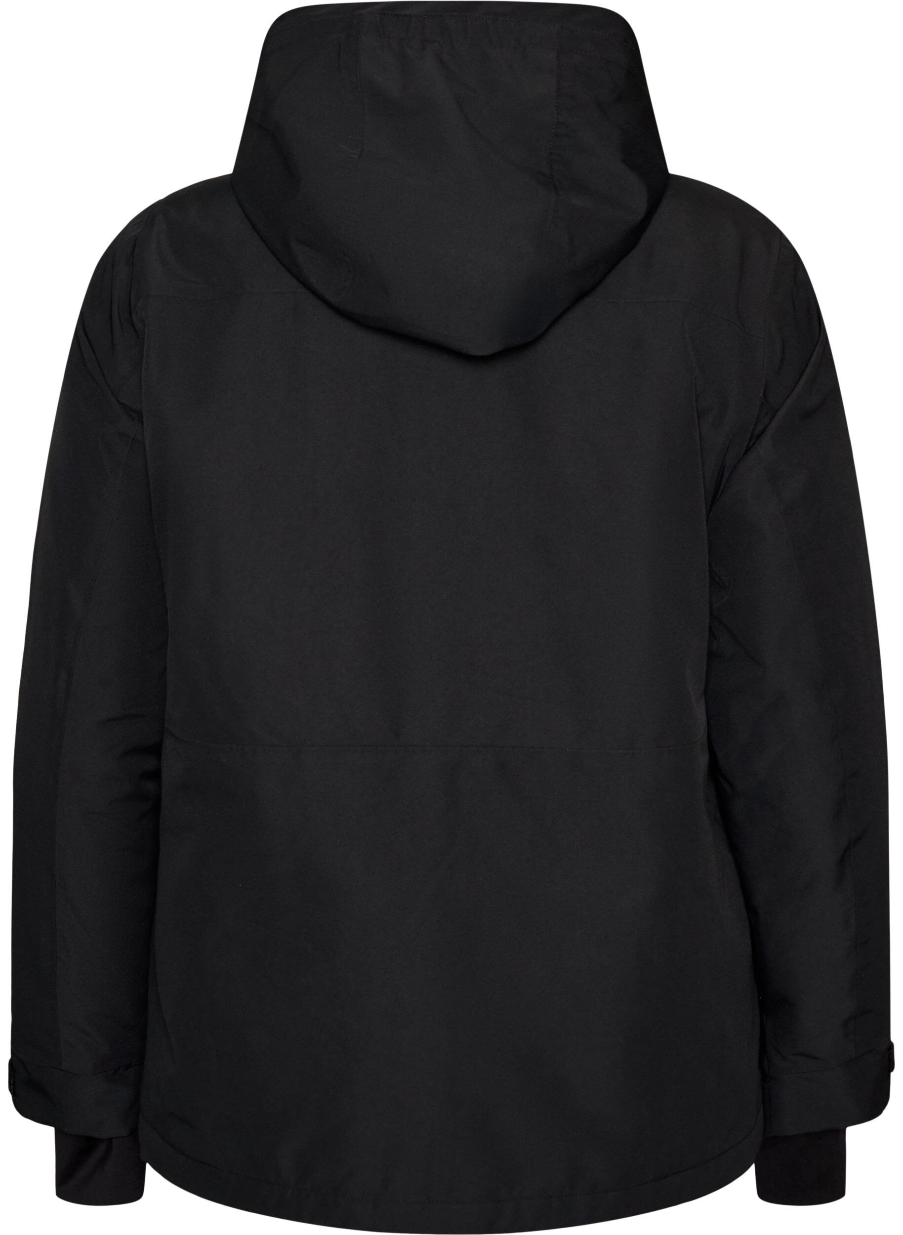ZizziSkijacke mit Kapuze und Rei&szlig;verschlusstaschen, Schwarz, Packshot image number 1