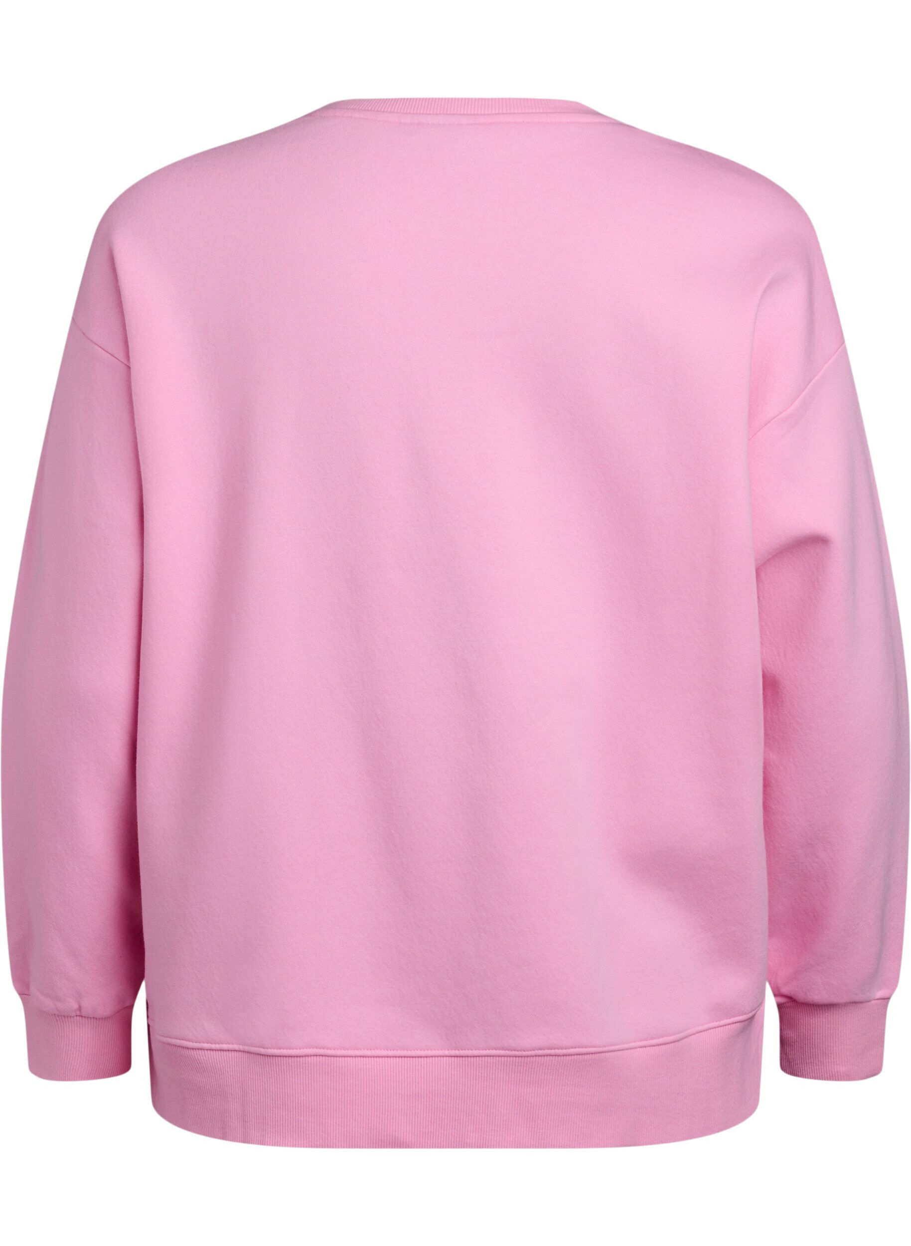 Zizzi Sweatshirt mit Textaufdruck, Bubblegum, Packshot image number 1