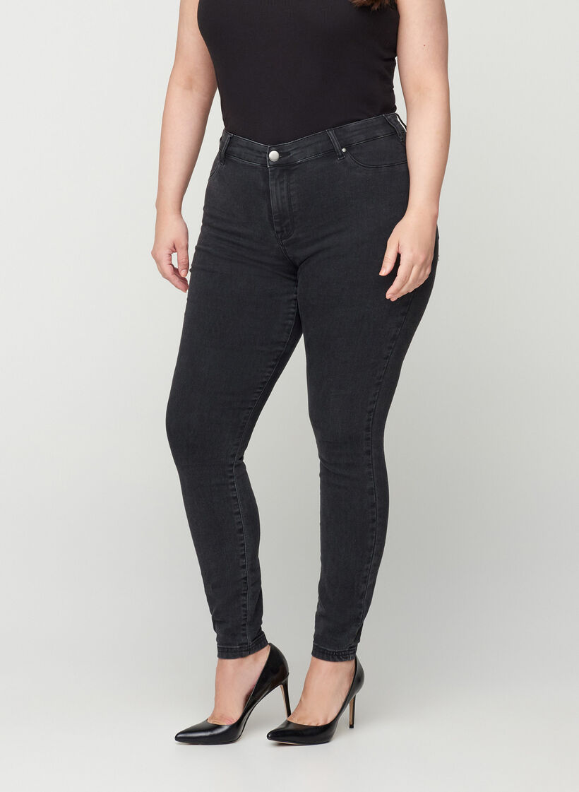 Jeggings aus Baumwollmischung, Grey Denim, Model image number 2