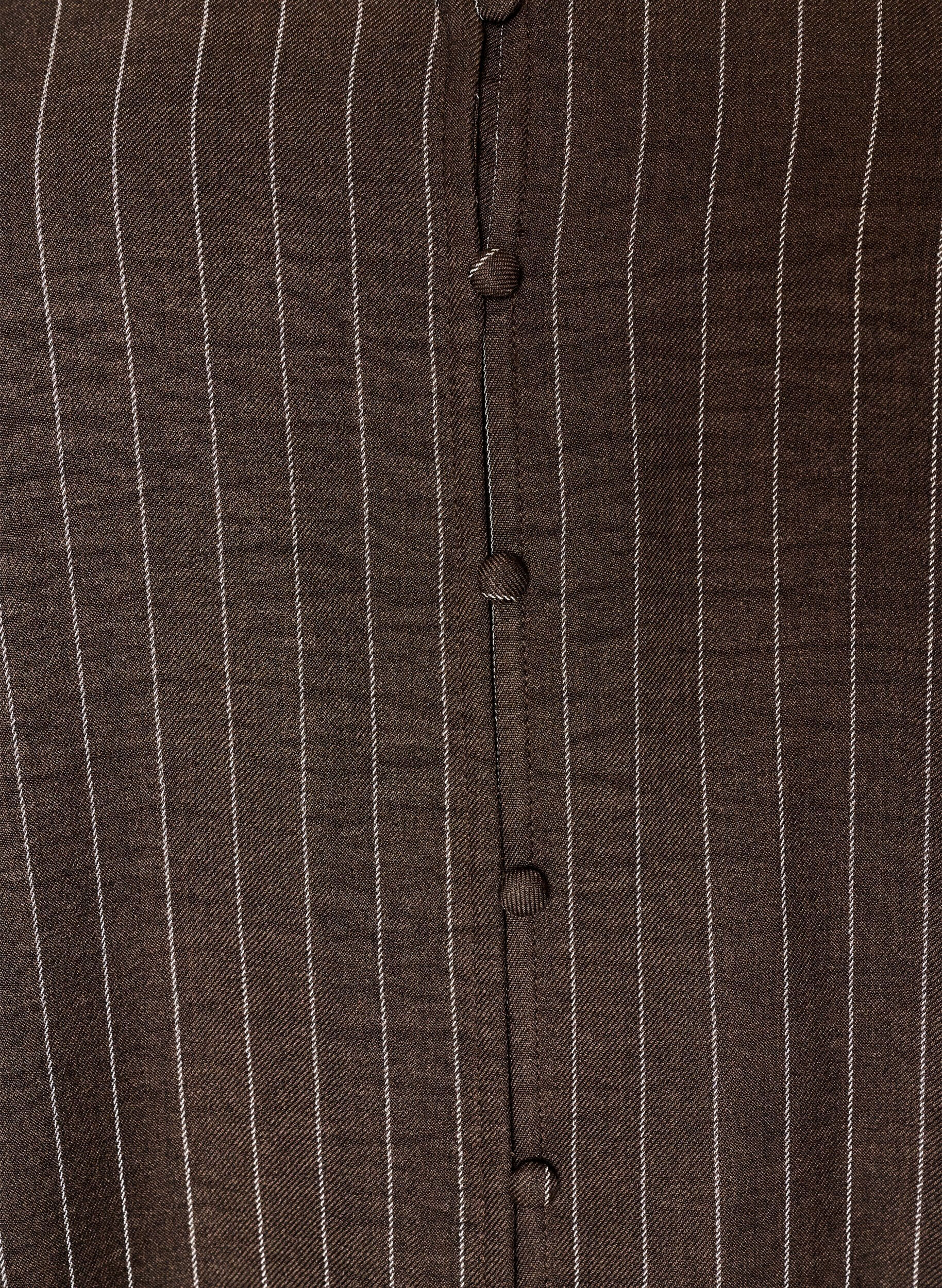 ZizziKnielanges Kleid mit Nadelstreifen und Spitzenbesatz, Braun, Packshot image number 2