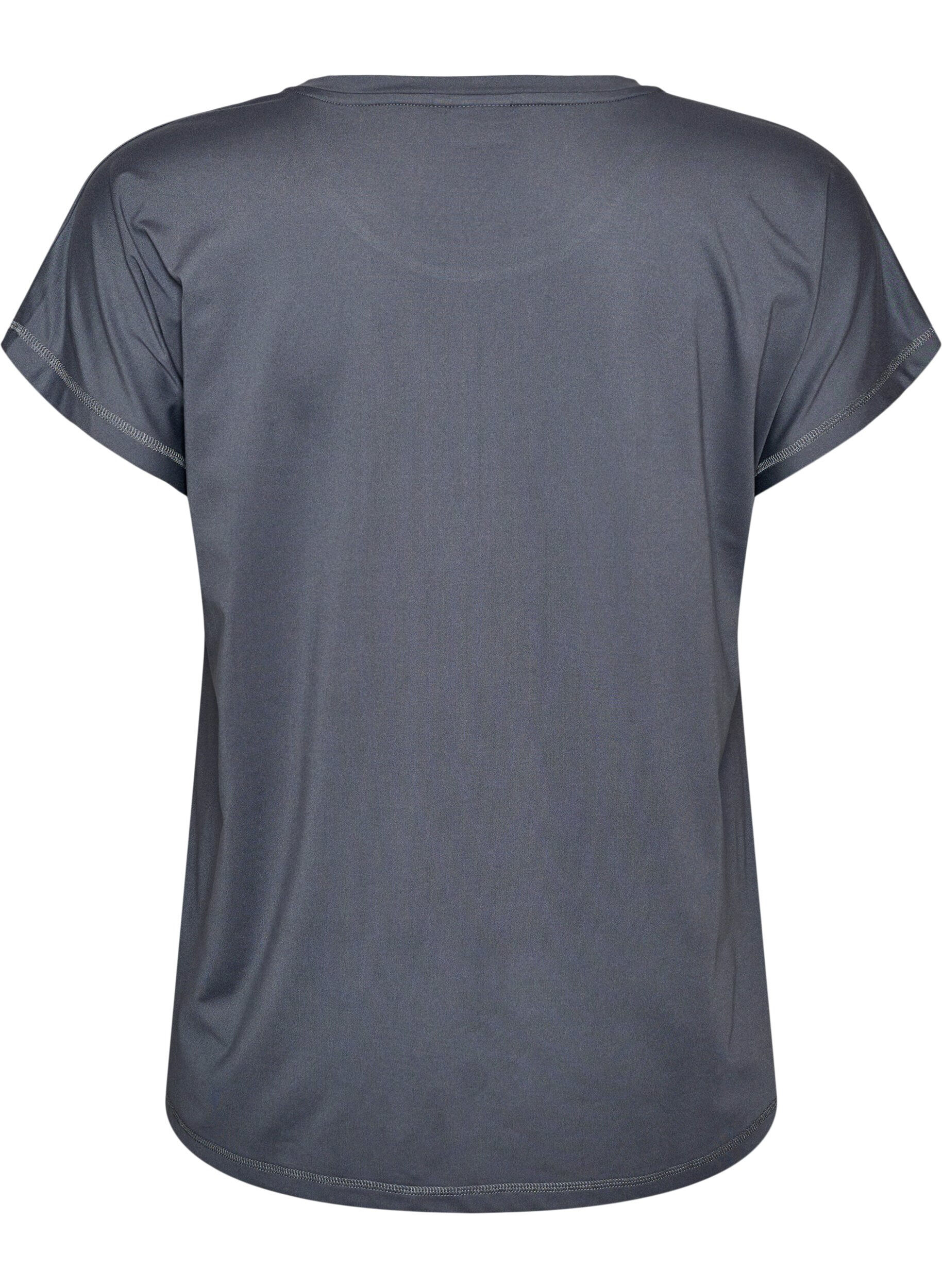 ZizziEinfarbiges Trainings-T-Shirt, Grau, Packshot image number 1