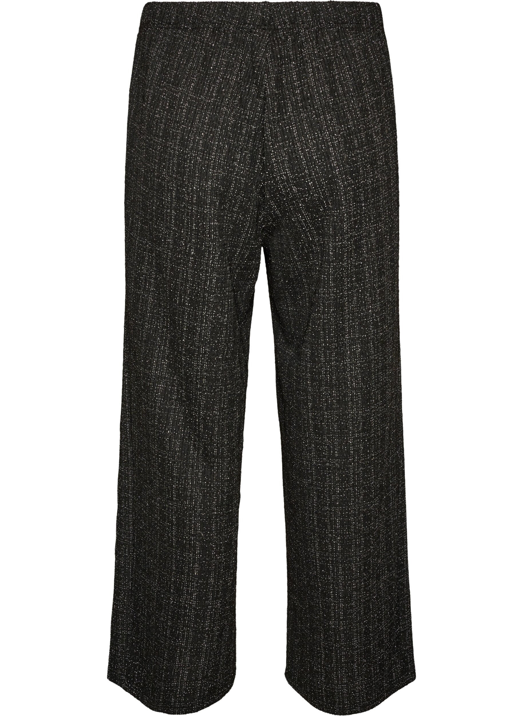 ZizziPantalon &agrave; coupe droite en boucl&eacute;, Noir, Packshot image number 1