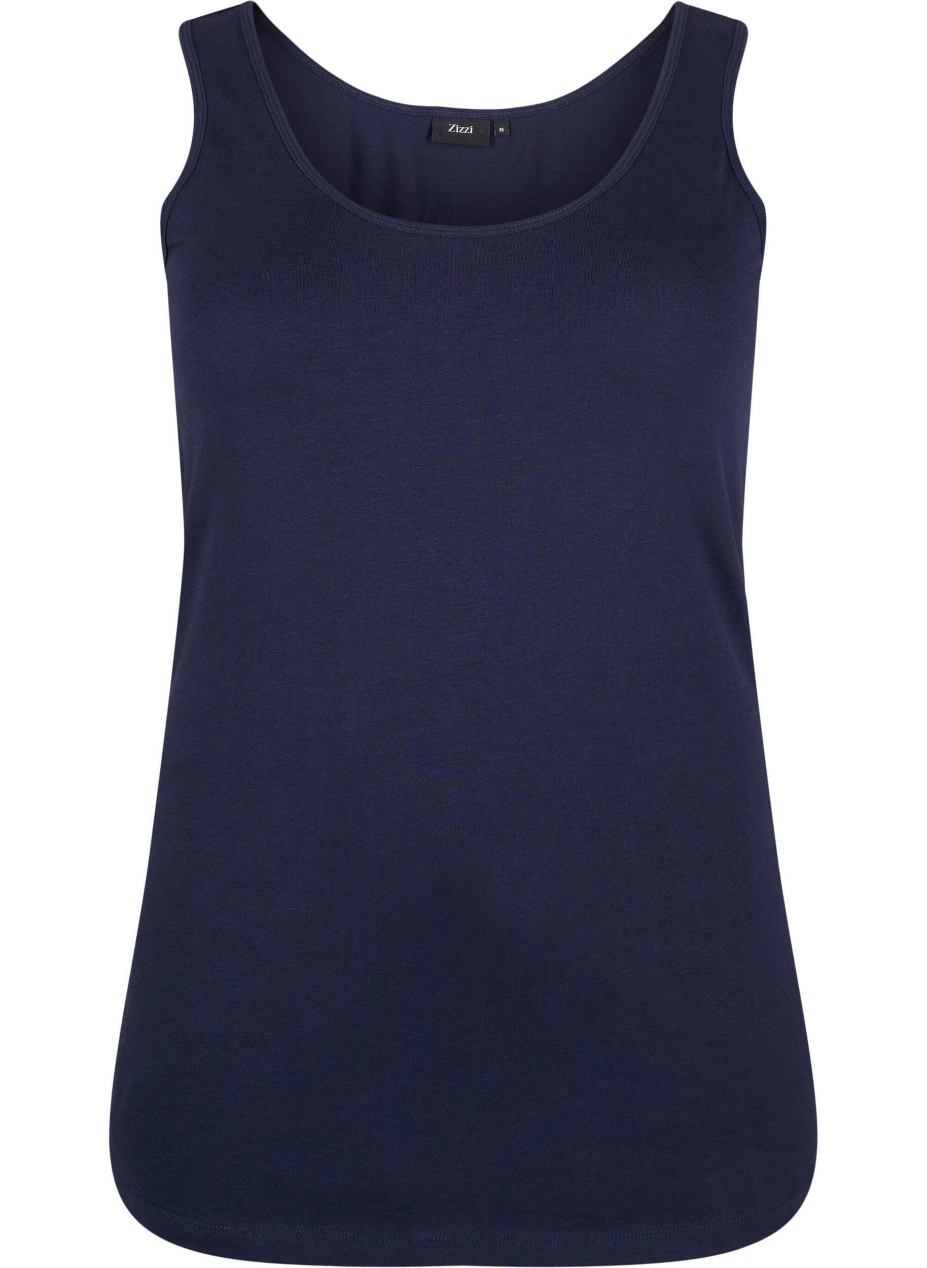 Zizzi Haut uni Basic en coton, Bleu, Packshot image number 0