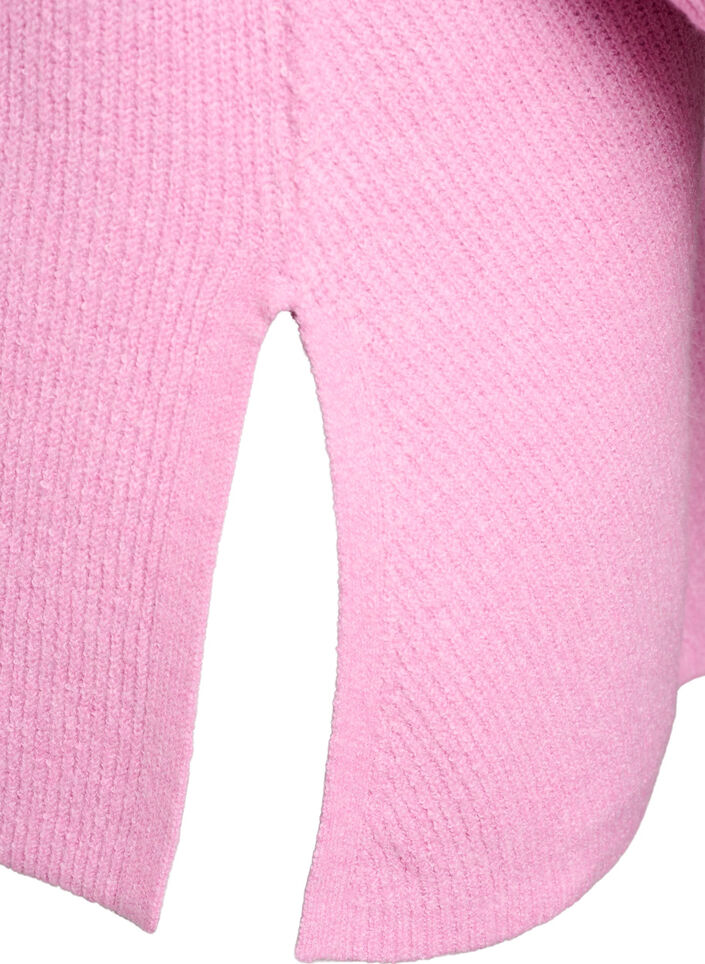 Strickpullover mit Diagonalmuster und Raglan&auml;rmeln, Pink, Packshot image number 3