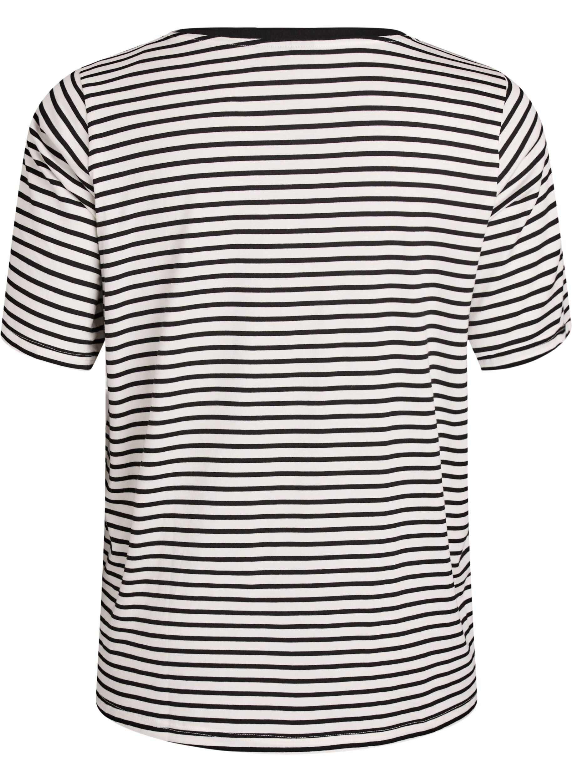 ZizziGestreiftes T-Shirt aus TENCEL&trade; Lyocell, Wei&szlig;, Packshot image number 1