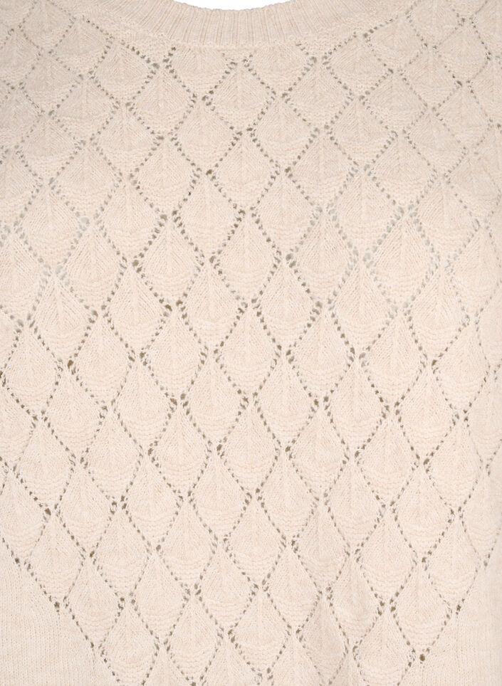  Strickbluse mit Spitzenmuster, Pumice Stone Mel., Packshot image number 2