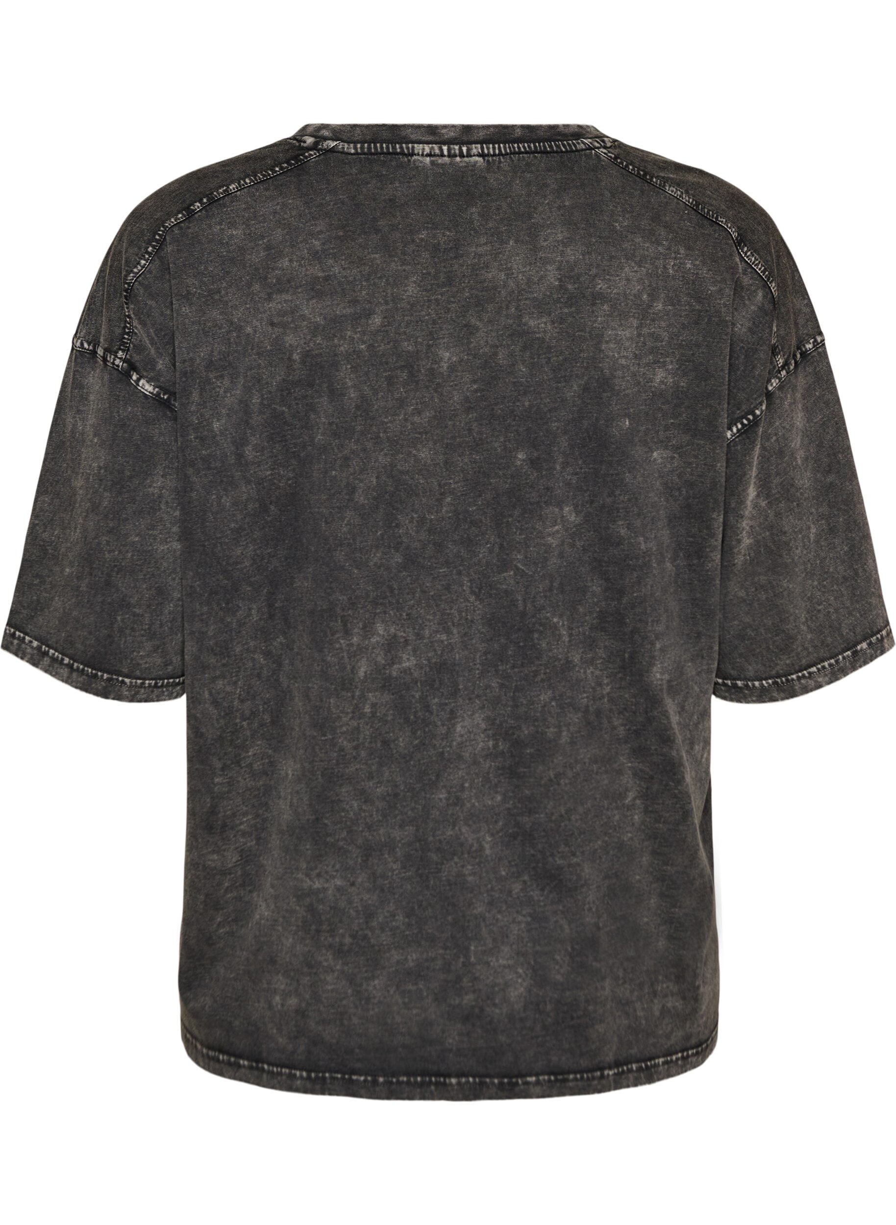 ZizziOversized T-Shirt aus Bio-Baumwolle mit College-Print, Schwarz, Packshot image number 1