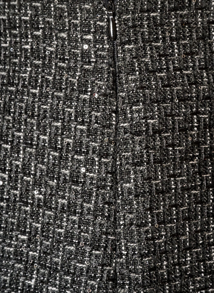 Jupe courte en boucl&eacute; avec sequins, Noir, Packshot image number 3