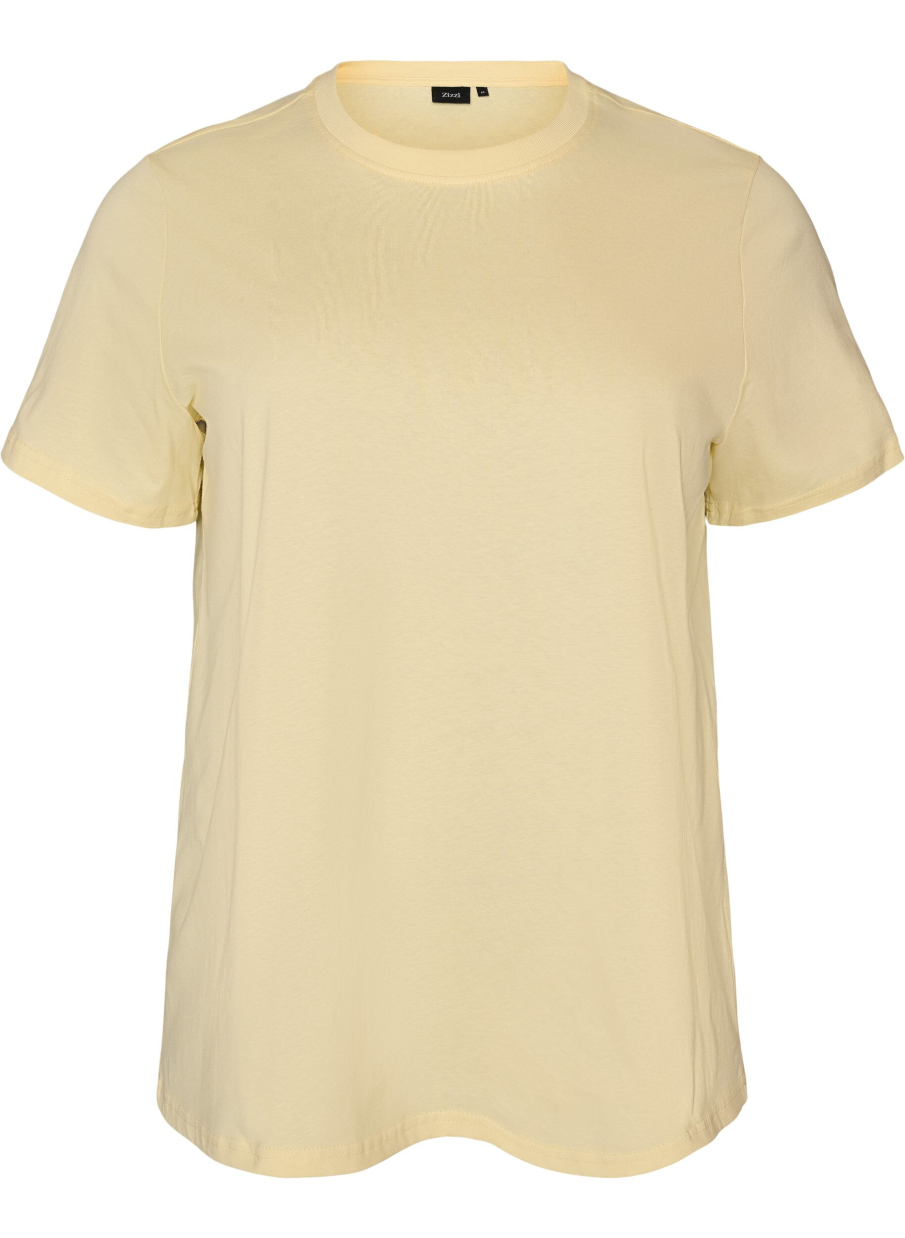 T-shirt basique en coton &agrave; col rond