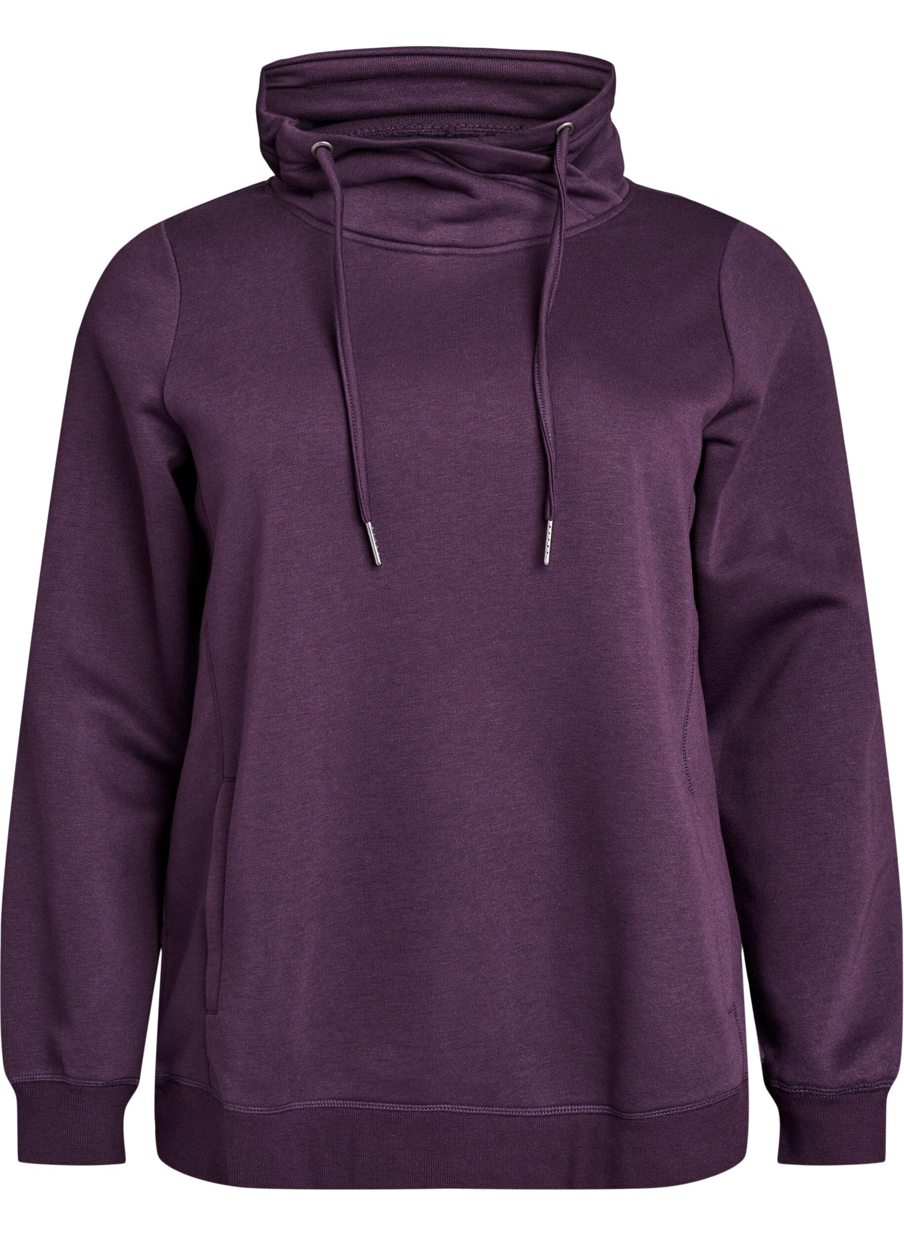 Zizzi FLASH - Sweat &agrave; col montant et poches, Violet, Packshot image number 0
