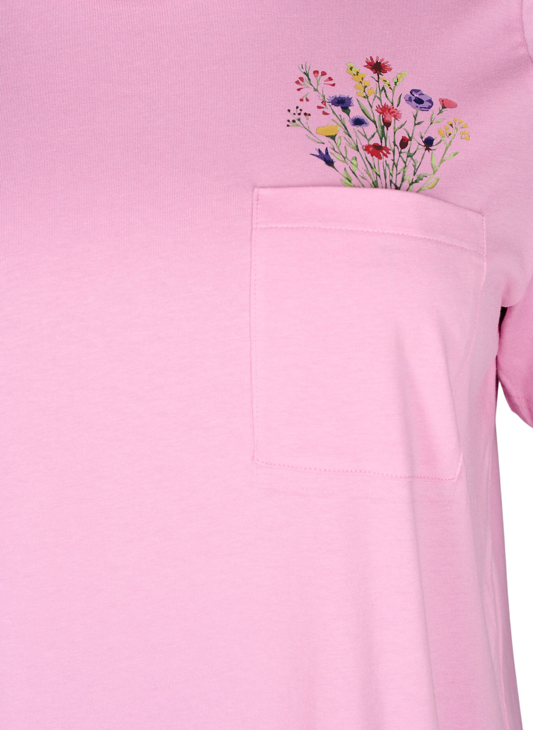 Zizzi T-Shirt mit Brusttasche, Pink, Packshot image number 2