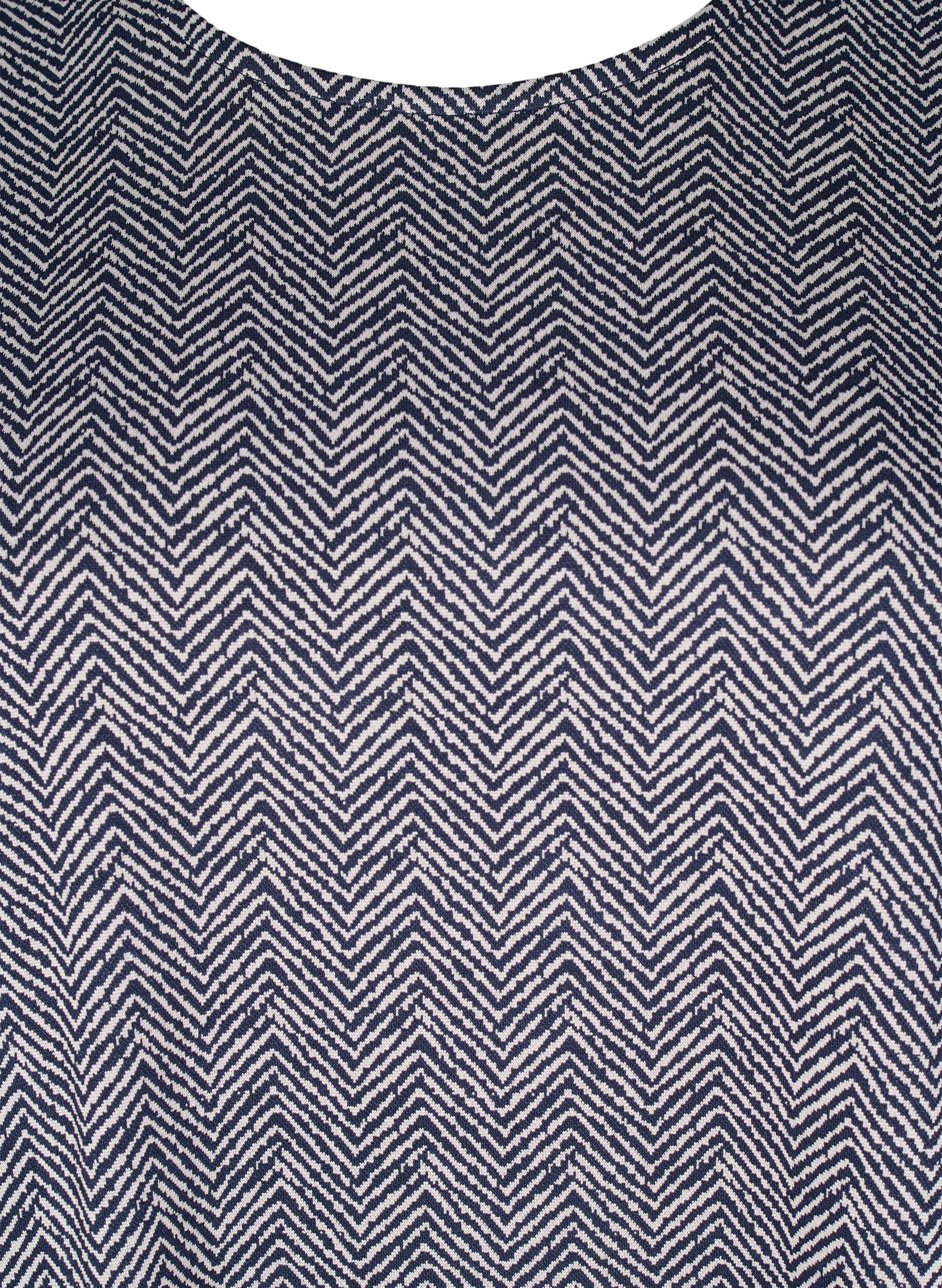 Zizzi Oversize-Bluse mit Muster, Blau, Packshot image number 2