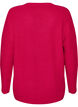 Lange Bluse aus Rippstrick mit V-Ausschnitt, Pink, Packshot image number 1
