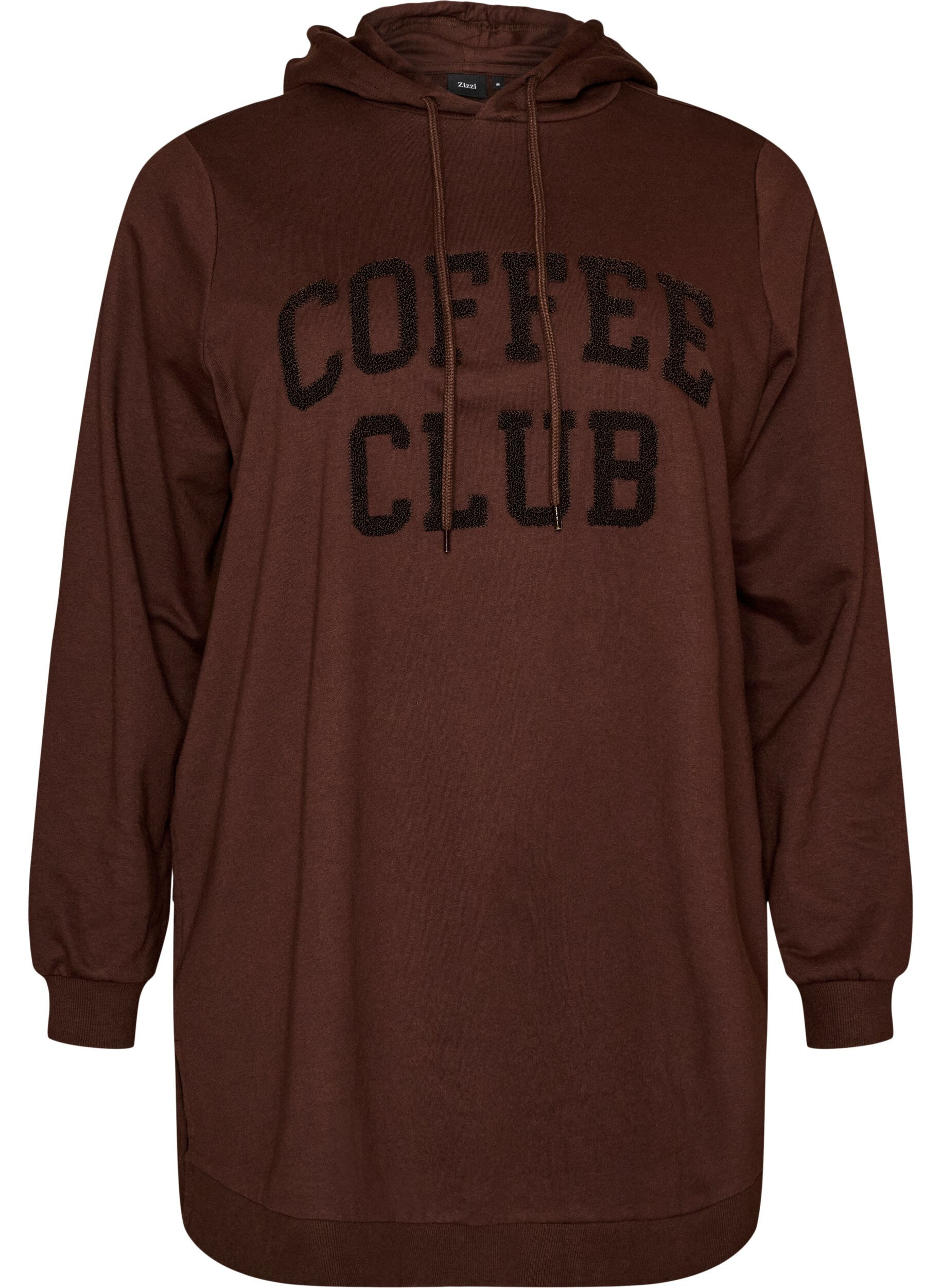 Sweat &agrave; capuche avec une inscription en bouclette