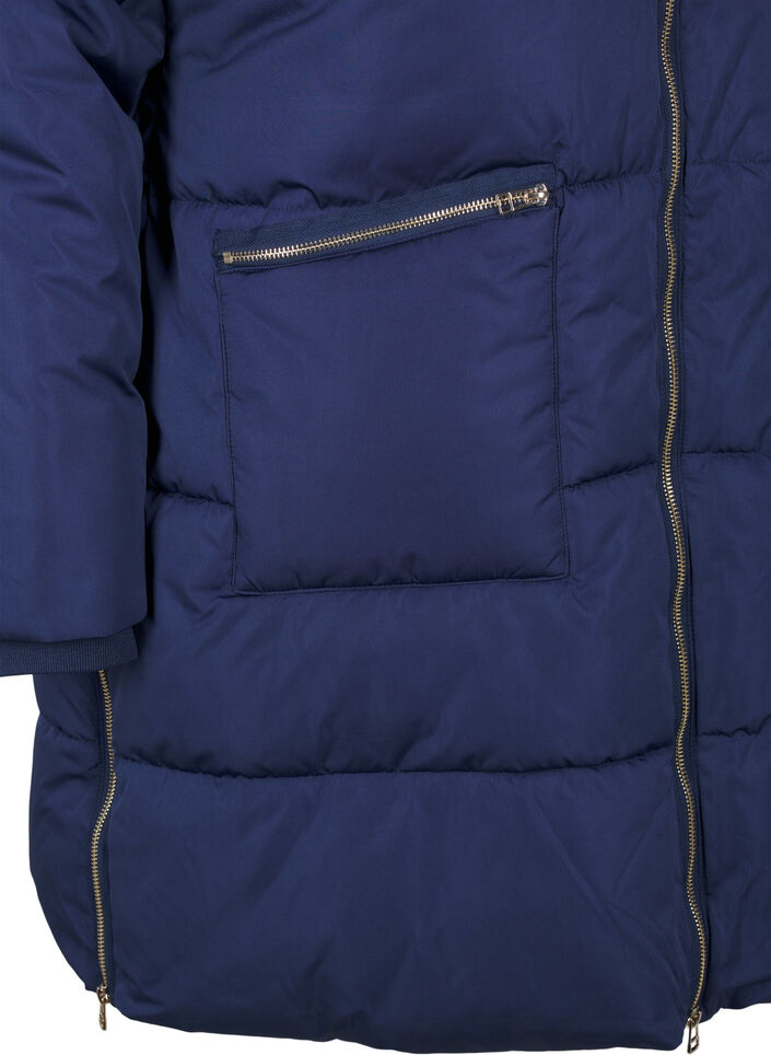 Pufferjacke mit Kapuze, Blau, Packshot image number 3