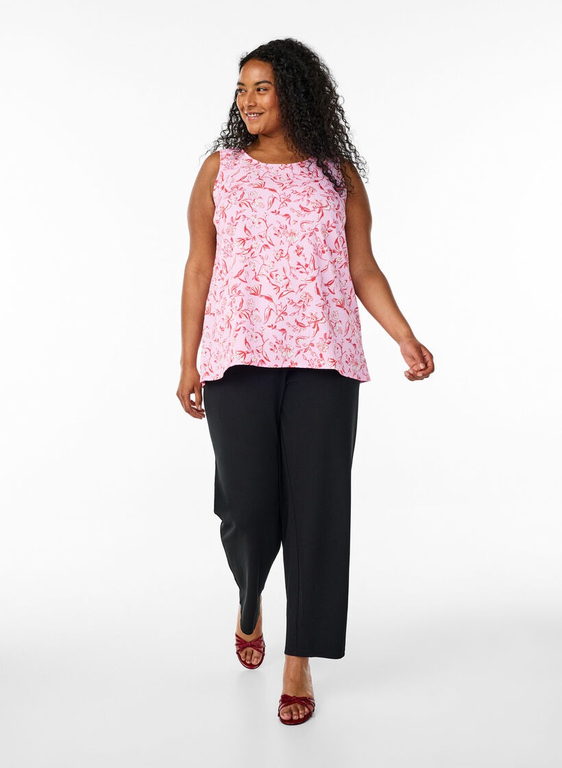 Haut sans manches et textur&eacute;, Rose poudr&eacute;e, Model image number 1