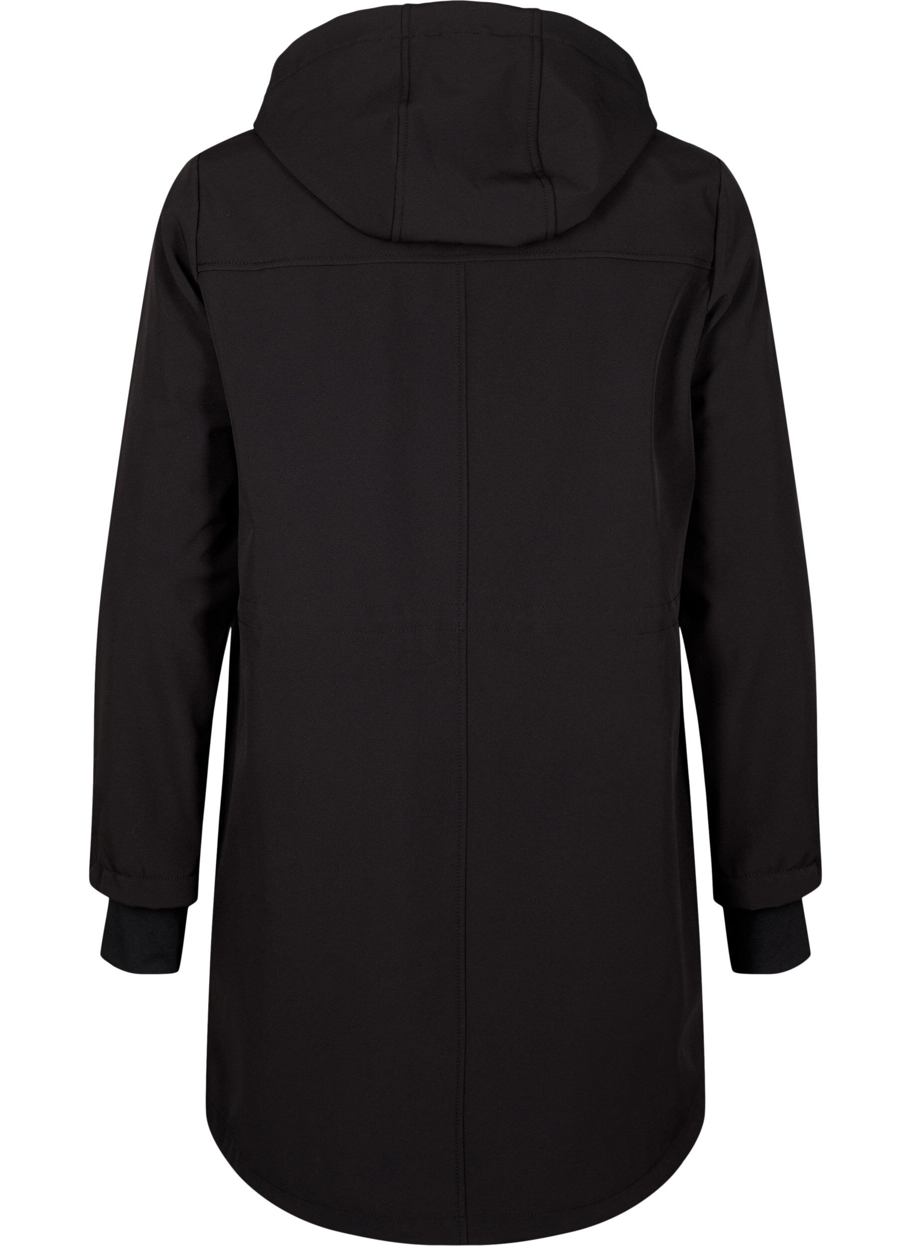 ZizziSoftshelljacke mit abnehmbarer Kapuze, Schwarz, Packshot image number 1