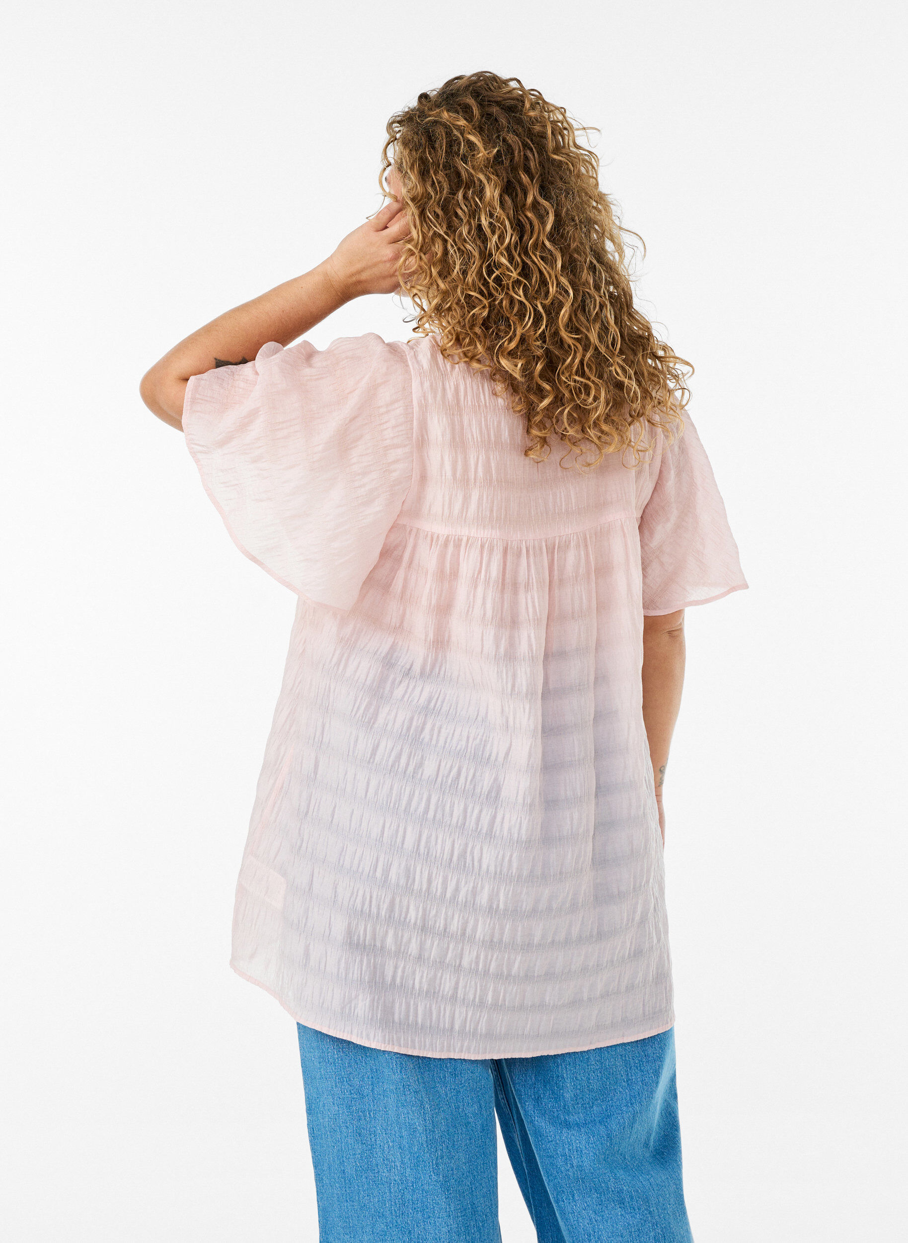 ZizziTunika aus Lyocell mit Flatter&auml;rmeln, Rot, Model image number 2
