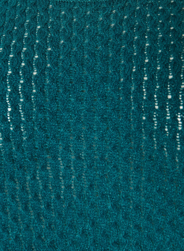 Blouse en maille avec motif ajour&eacute; textur&eacute;, Vert fonc&eacute;, Packshot image number 2