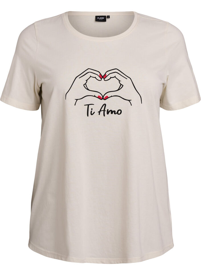 T-shirt imprim&eacute;, Blanc, Packshot image number 0