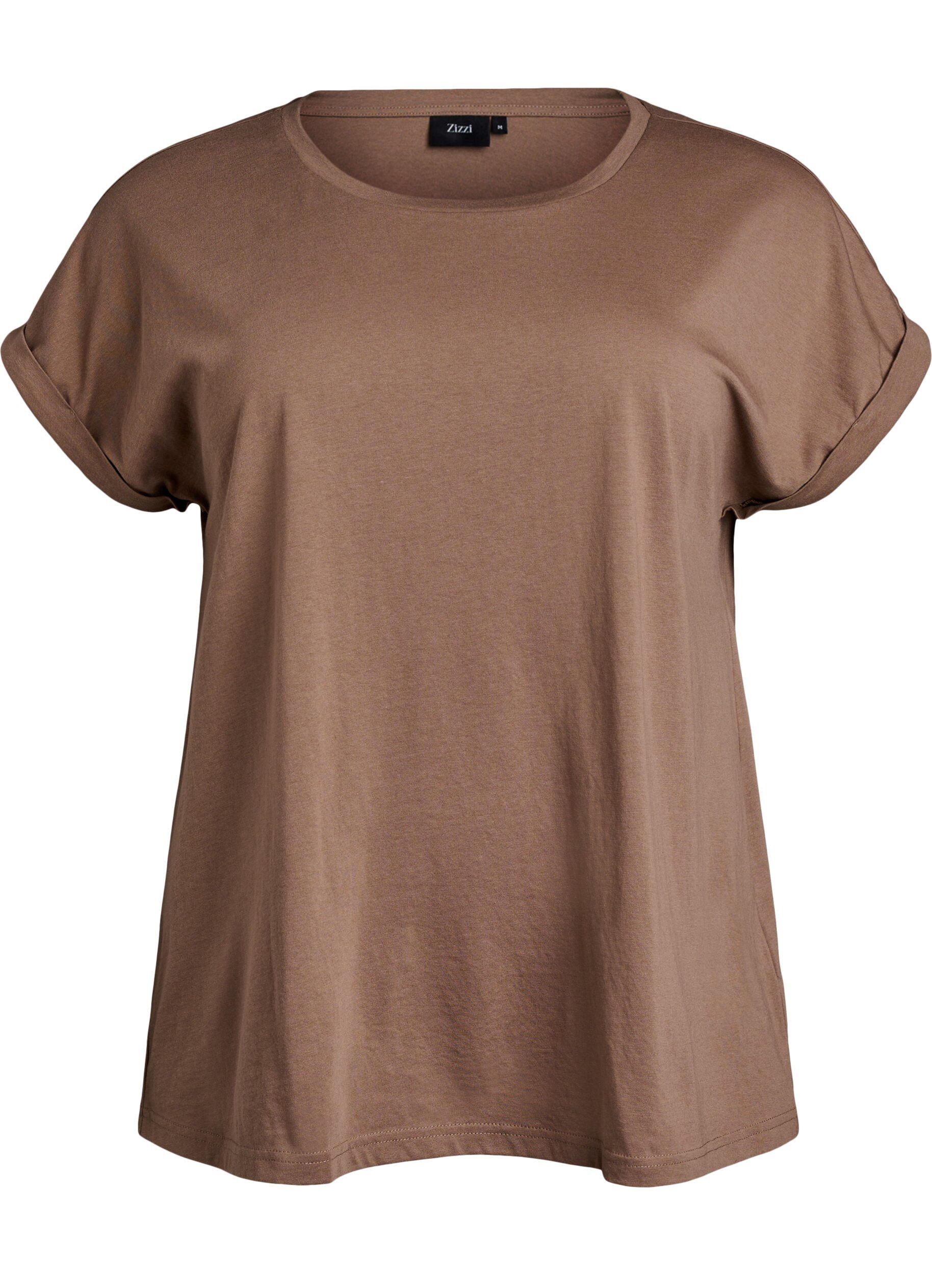 ZizziT-shirt &agrave; manches courtes en m&eacute;lange de coton, Marron, Packshot image number 0