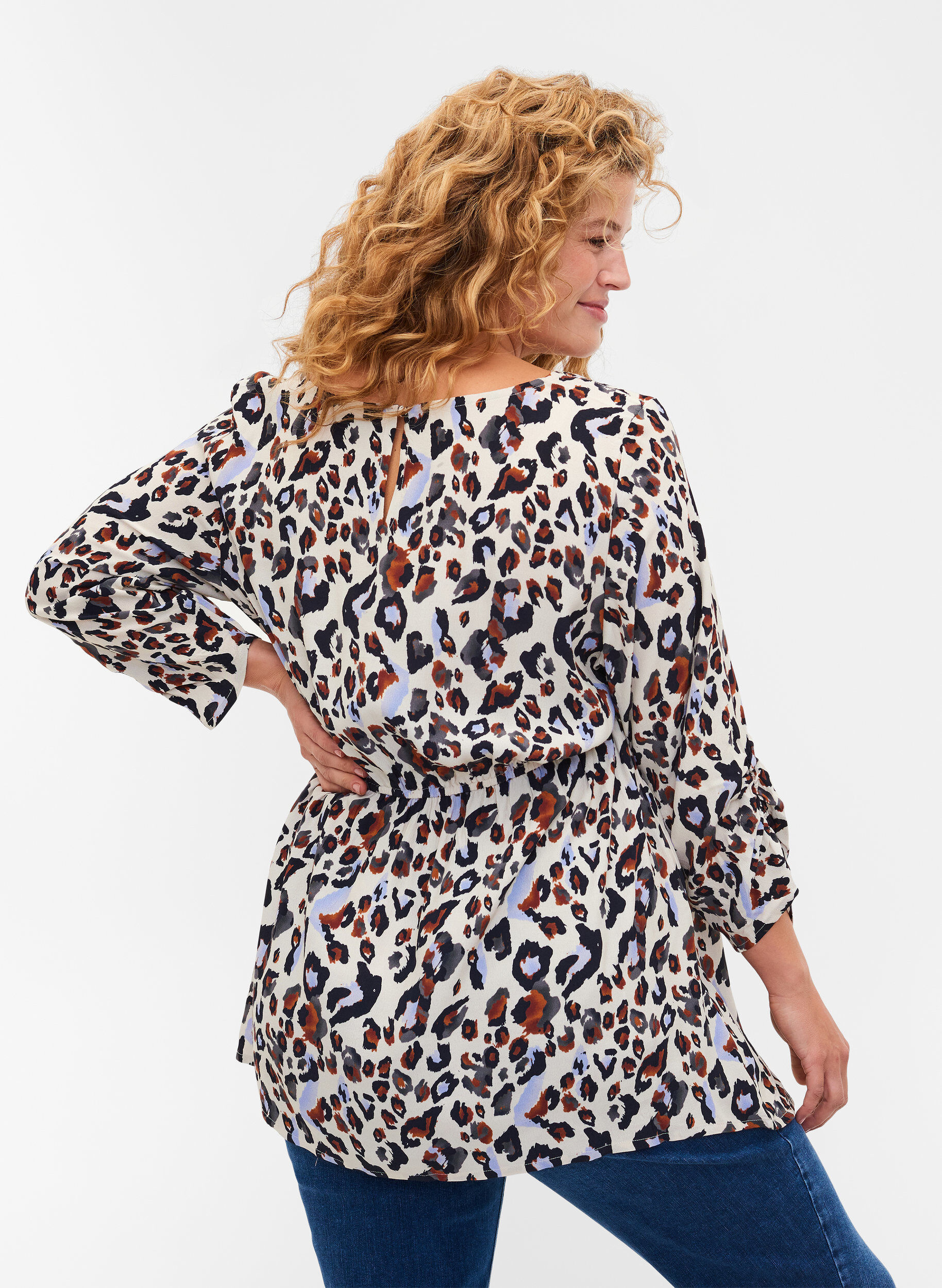 Zizzi Schwangerschaftsbluse aus Viskose mit Print, White Leo Print , Model image number 1