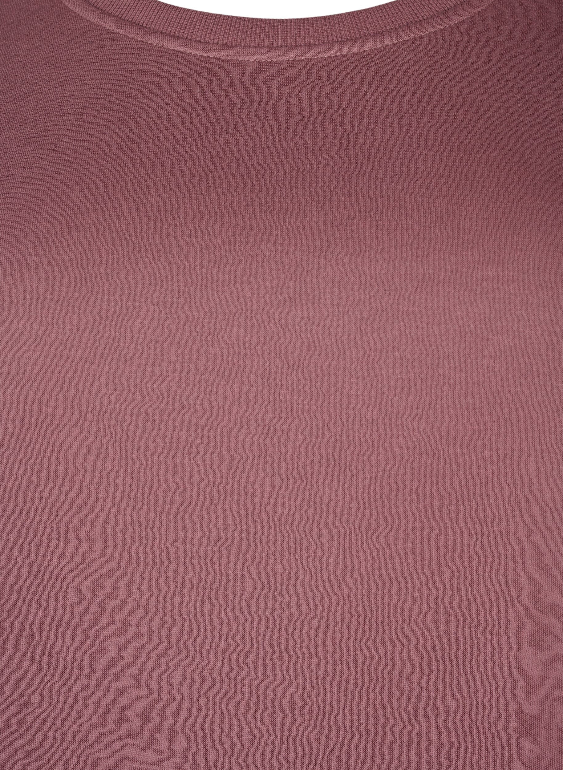 Zizzi Sweatkleid mit gestickten Details, Rose Brown, Packshot image number 2