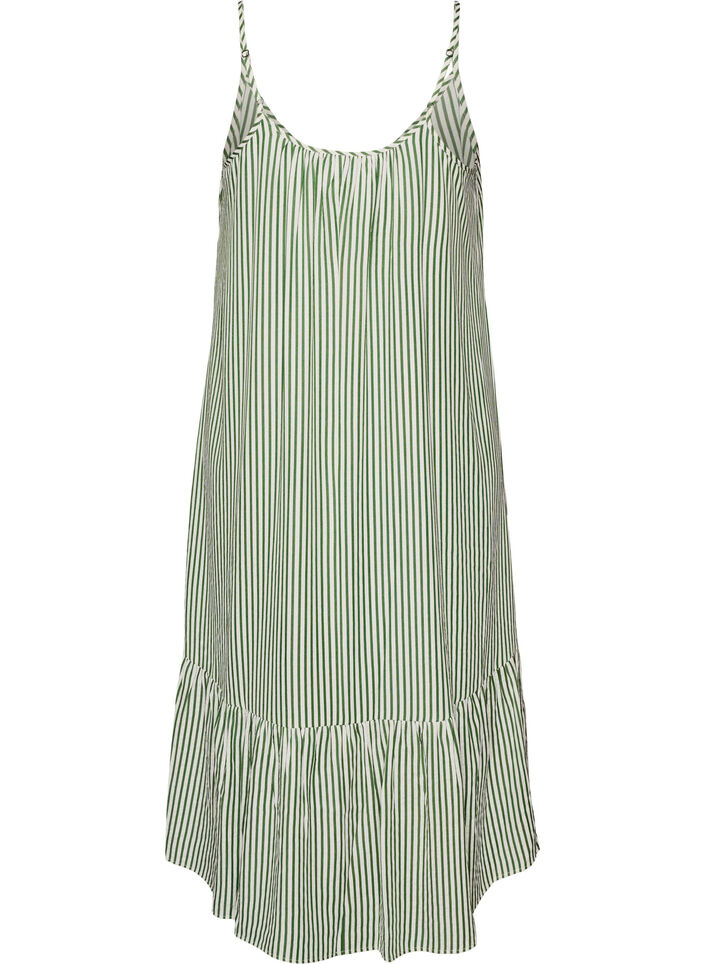 Robe d'&eacute;t&eacute; &agrave; rayures et &agrave; forme en A, Vert clair, Packshot image number 1
