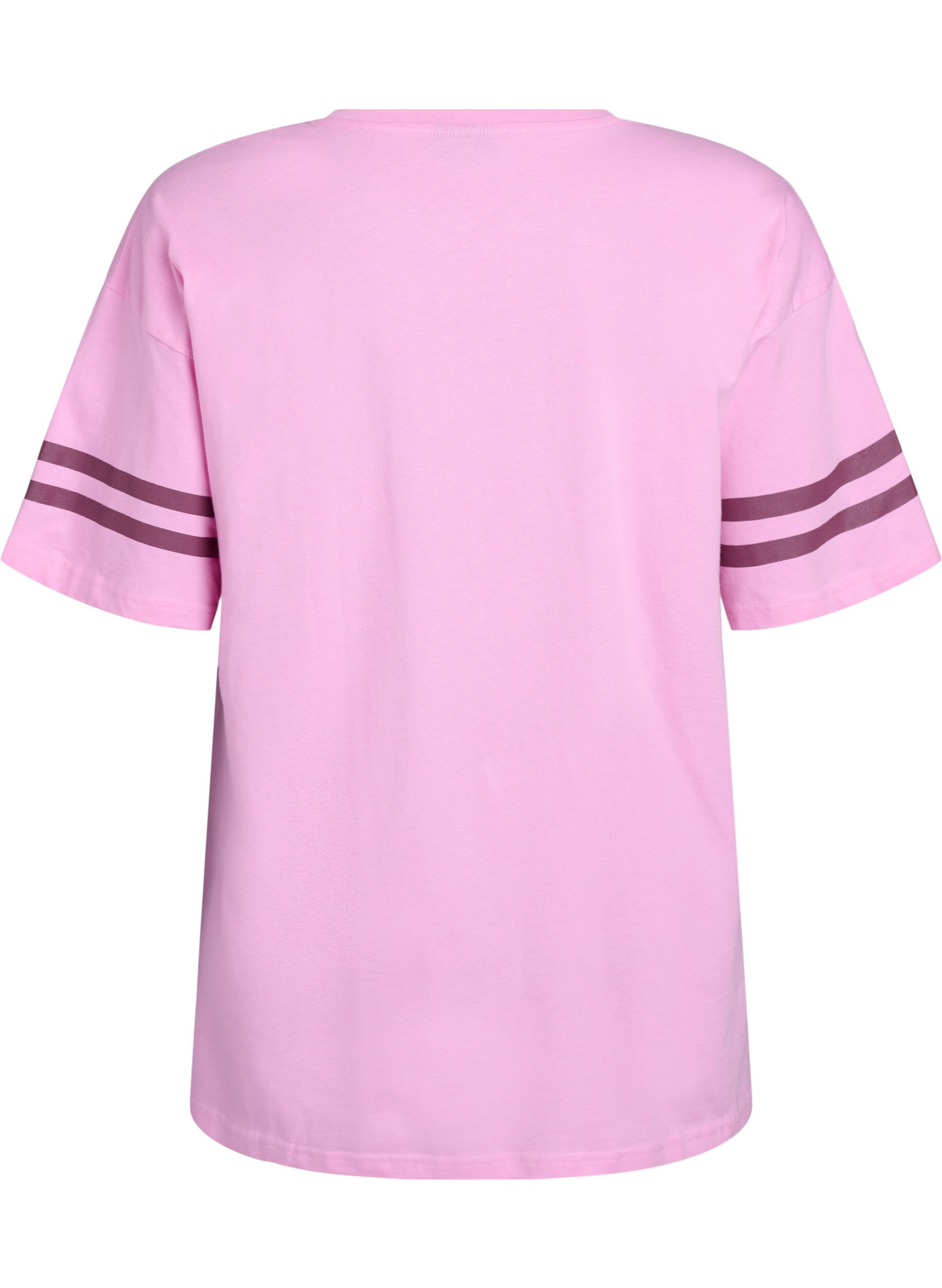 Zizzi T-shirt coll&egrave;ge oversize et sportif, Rose, Packshot image number 1