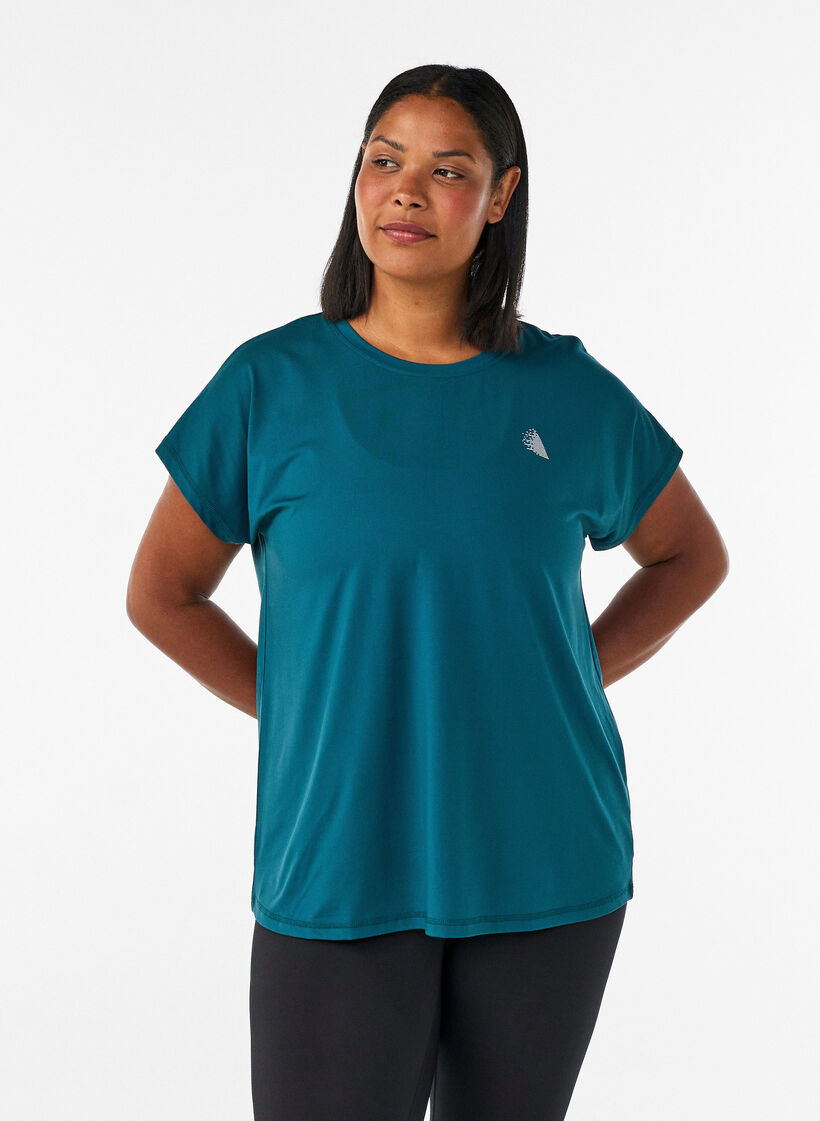 Einfarbiges Trainings-T-Shirt, Gr&uuml;n, Model image number 0
