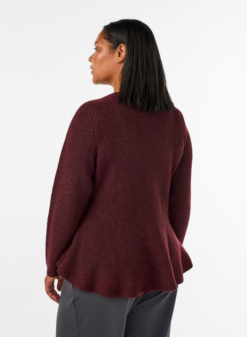 Strickbluse in A-Linie, Rot, Model image number 2