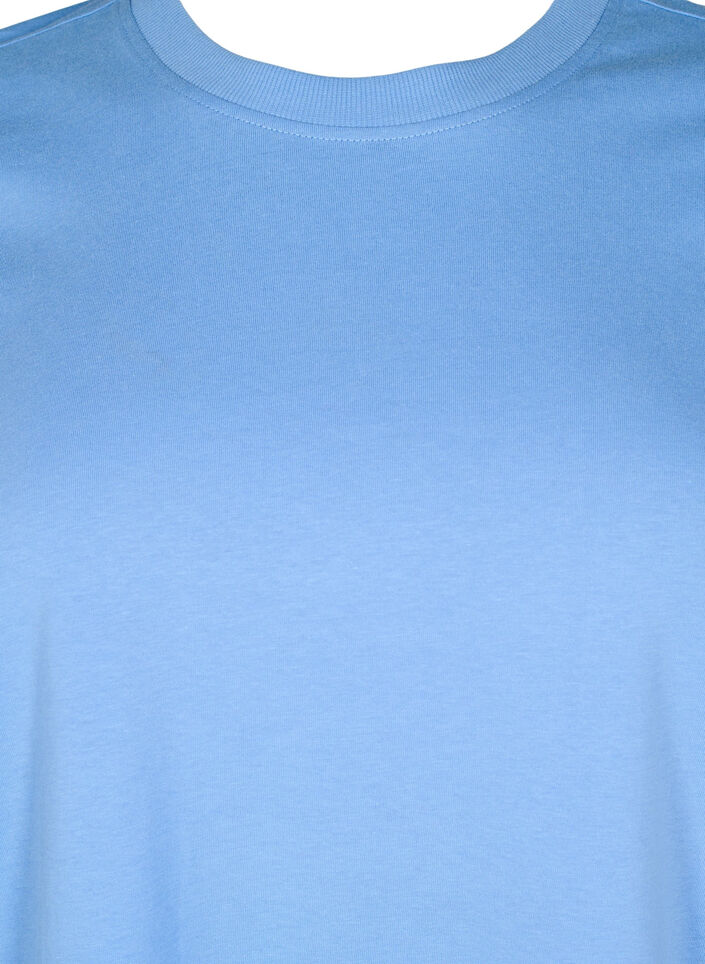Basic-T-Shirt aus Baumwolle mit Rundhalsausschnitt, Blau, Packshot image number 2