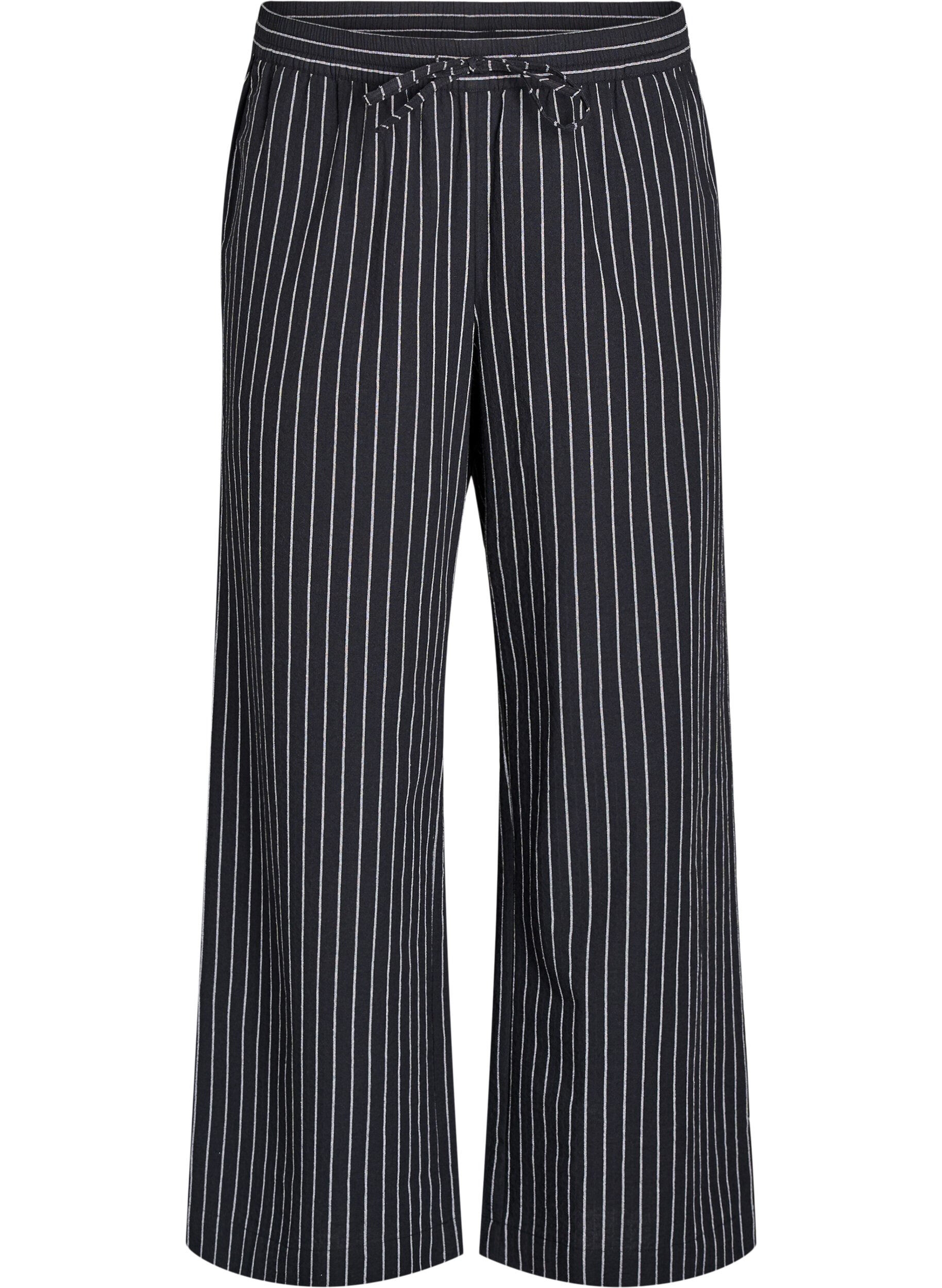 Lockere Hose mit hohem Bund und Taschen