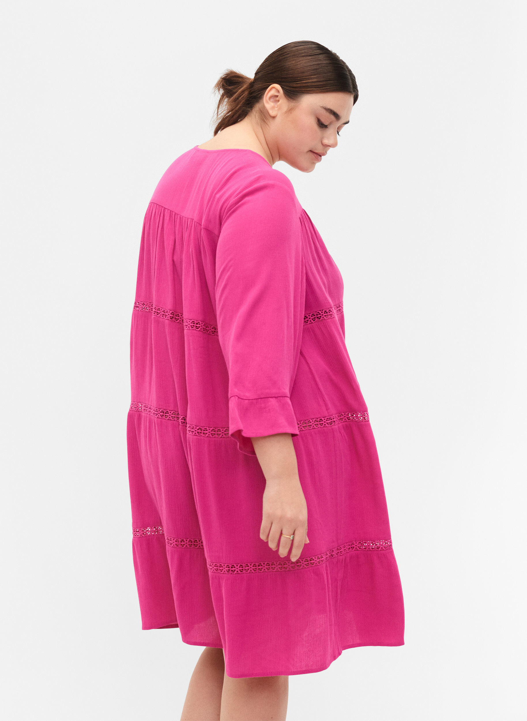 Zizzi Robe de plage en viscose, Raspberry Rose, Model image number 1