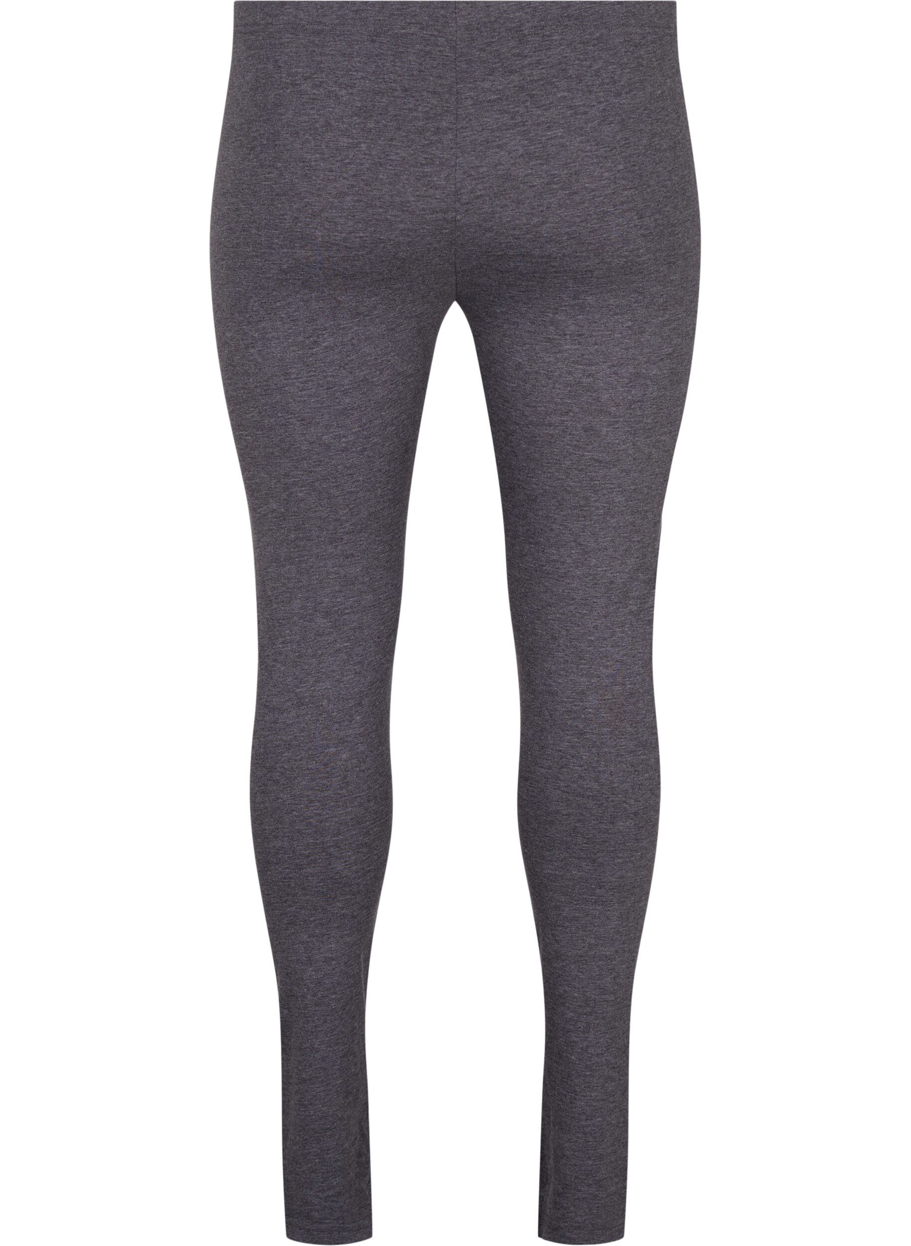 Zizzi Graue Melange-Leggings, Dark Grey Melange, Packshot image number 1