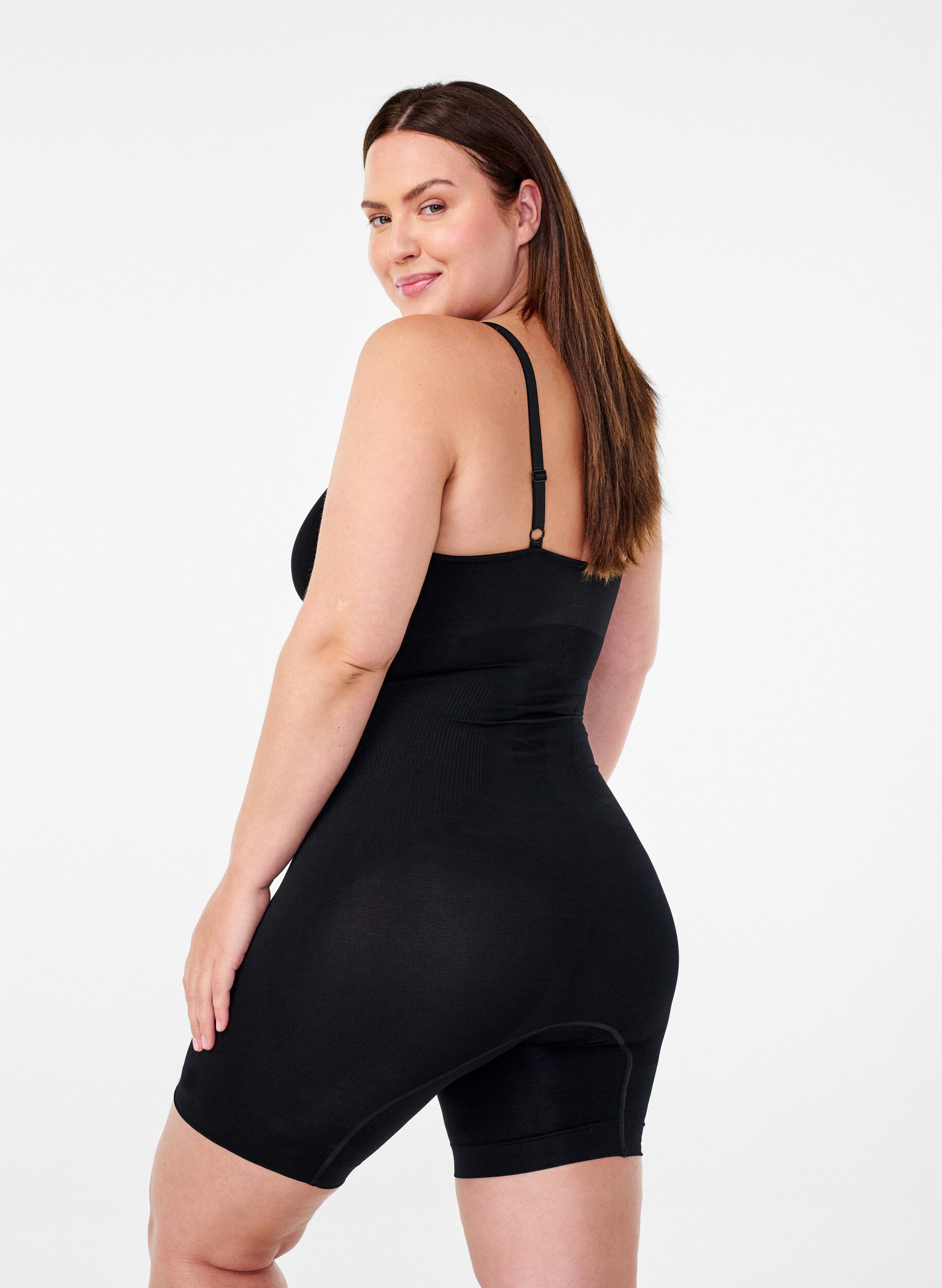 Zizzi Shapewear-Body mit &Ouml;ffnung im Schritt, Schwarz, Model image number 1