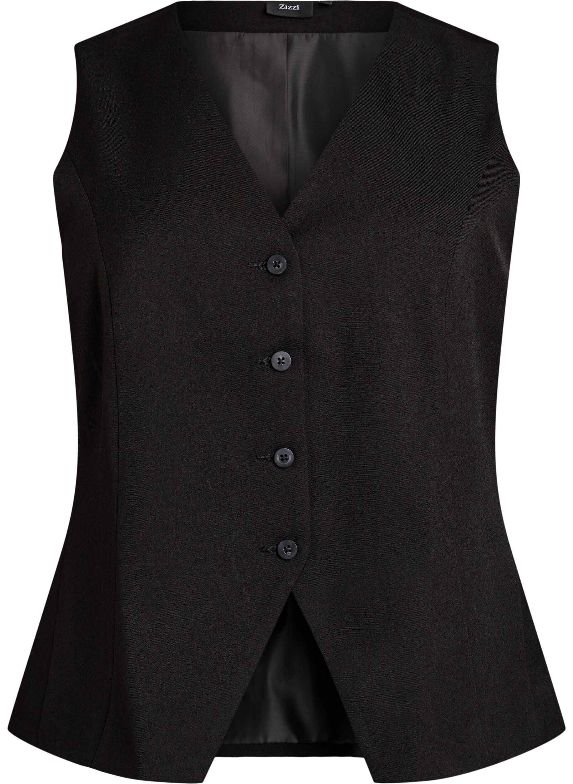 ZizziGilet avec fermeture &agrave; boutons, Noir, Packshot image number 0