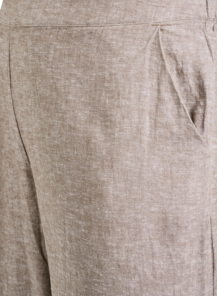 Lockere Hose aus Leinen und Viskose, Braun, Packshot image number 2