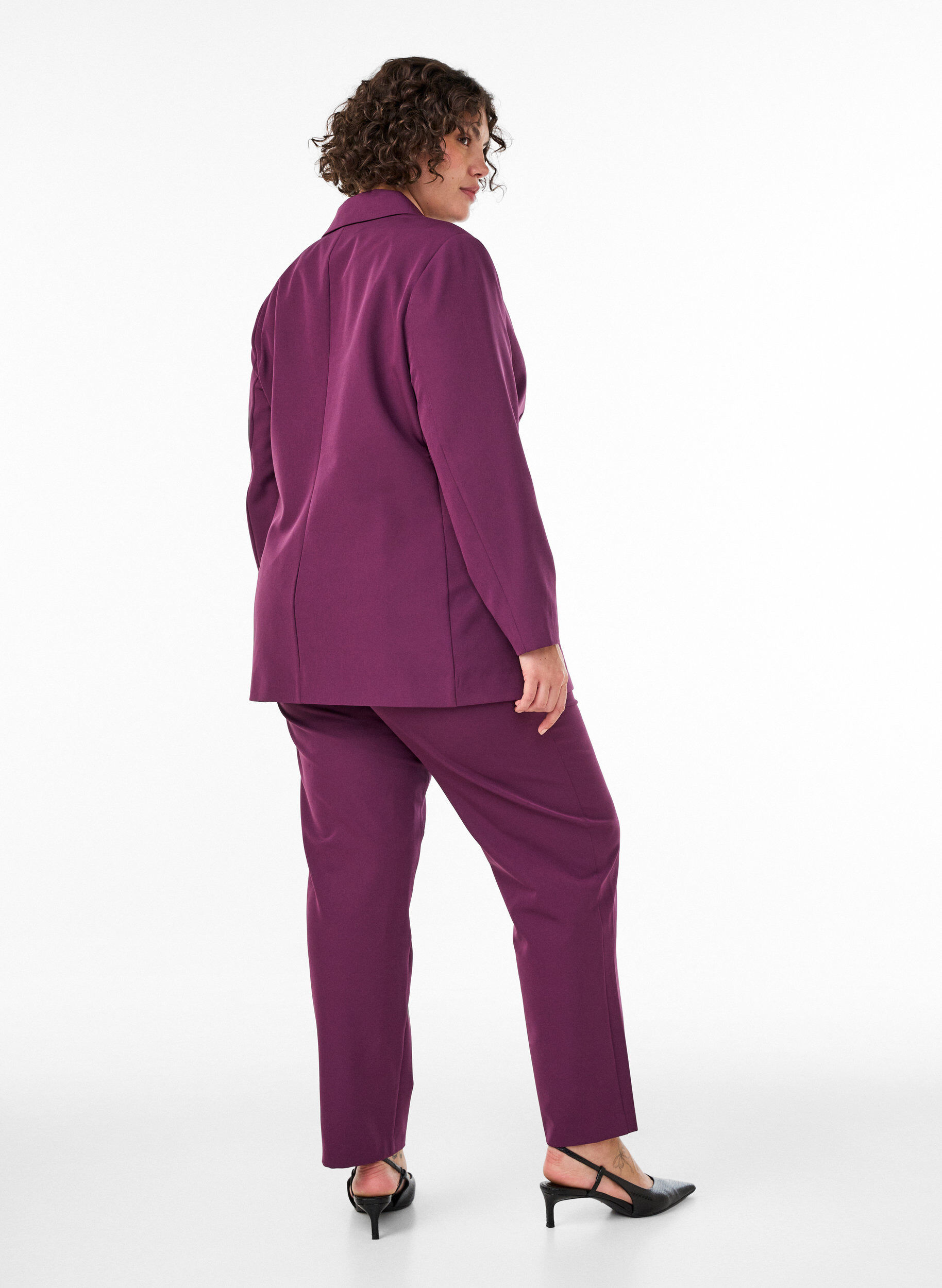 ZizziPantalon avec poches et jambes droites, Violet, Model image number 1
