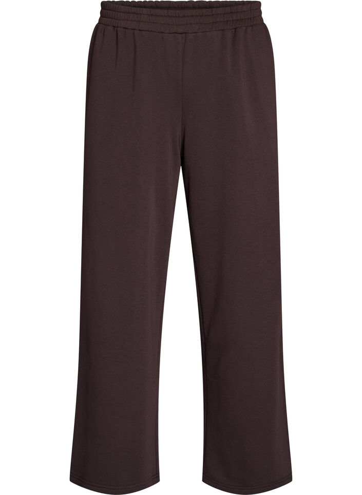 Pantalon de jogging taille haute avec coupe ample, Marron, Packshot image number 0