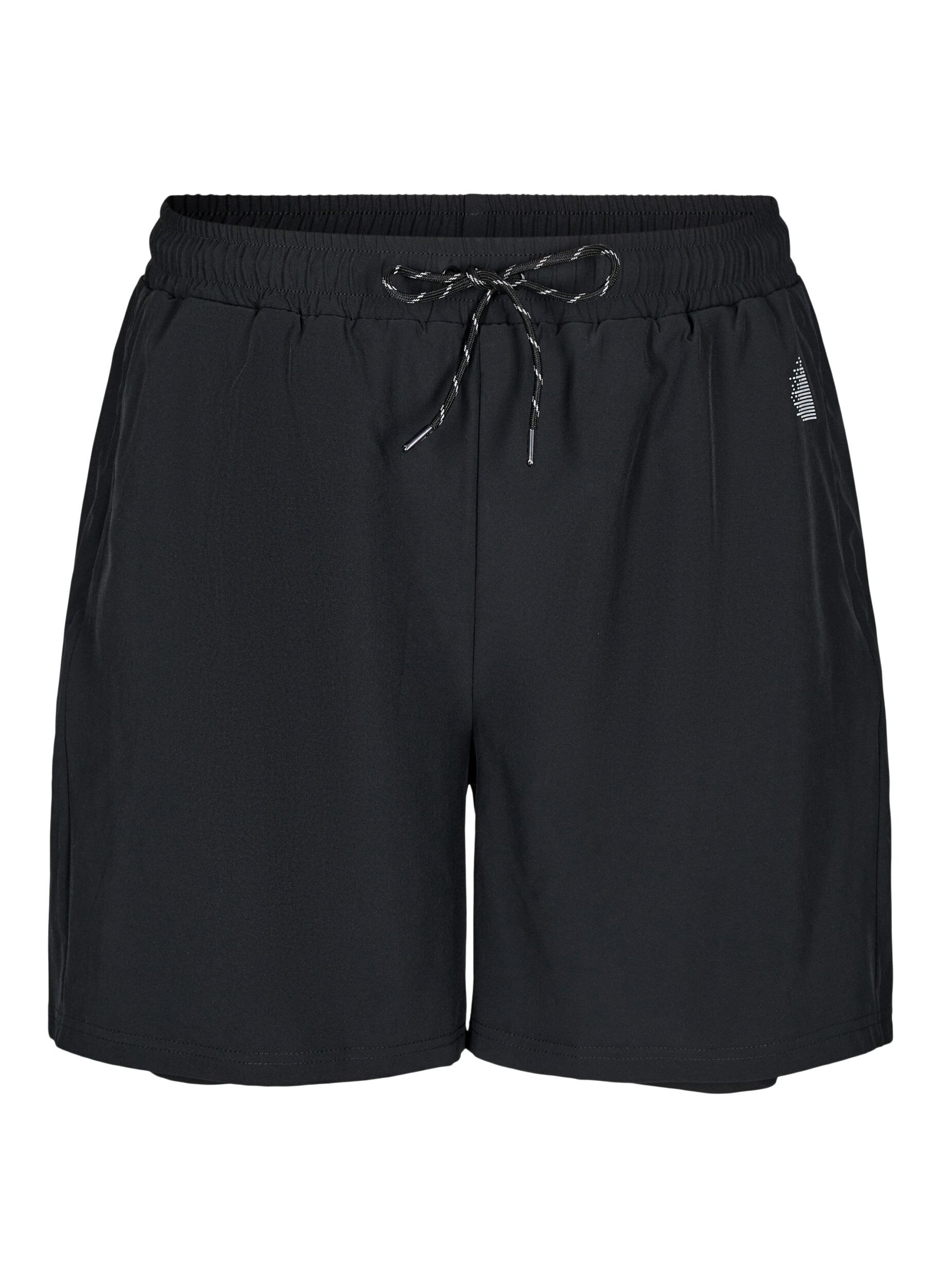 Zizzi Short d'entra&icirc;nement avec short int&eacute;rieur, Noir, Packshot image number 0