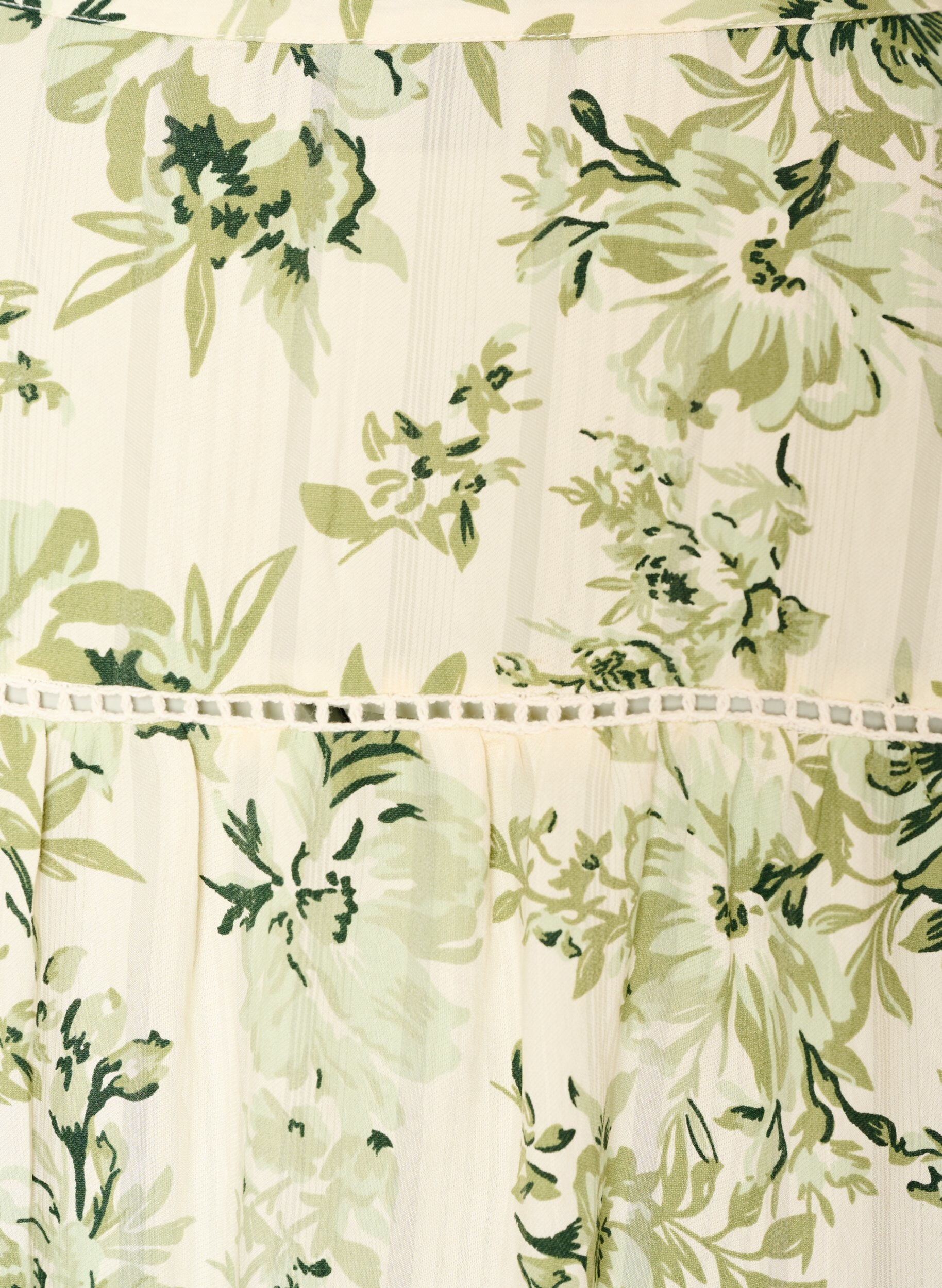 ZizziKurzes Viskosekleid mit Spitzenbesatz und A-Linien-Schnitt, Gr&uuml;n, Packshot image number 3