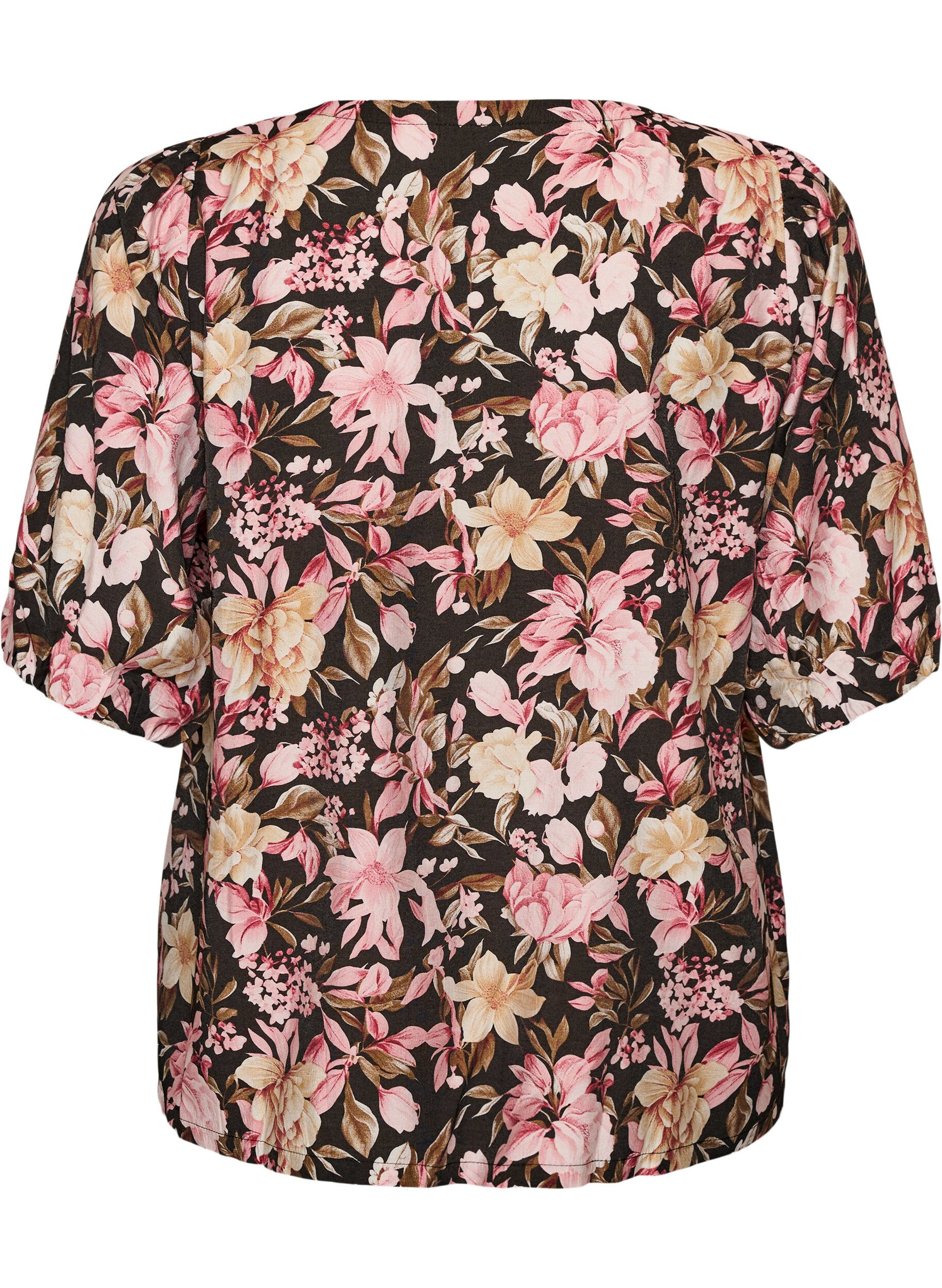 ZizziBlouse en viscose avec col en V, Rose, Packshot image number 1