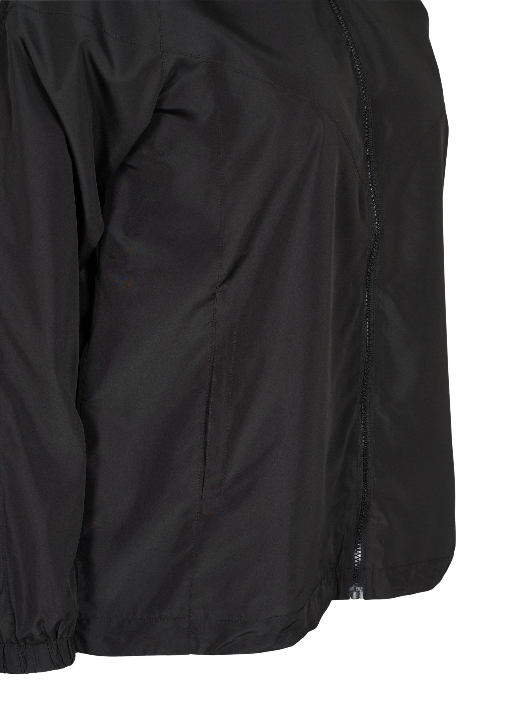 Zizzi Veste courte avec capuche et ourlet inf&eacute;rieur r&eacute;glable, Black, Packshot image number 3